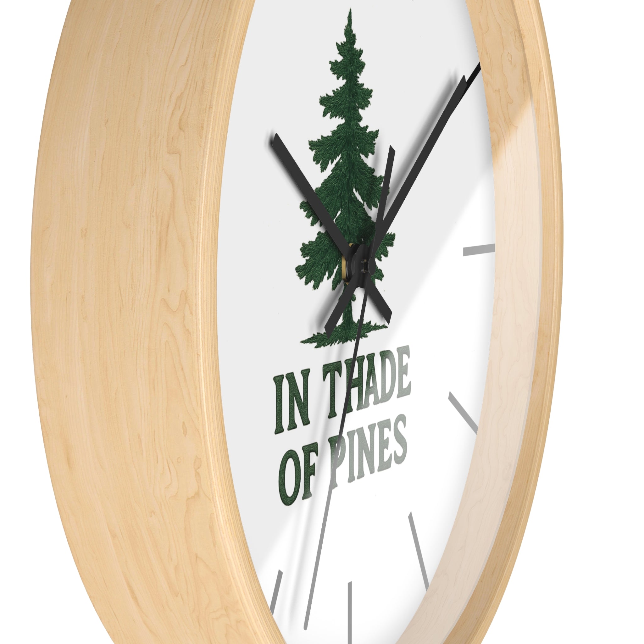 Rustic Forest Wall Clock - In The Shade Of Pines Decor, Nature Lover Gift, Cabin Wall Art, Home Decor, Eco-Friendly Timepiece