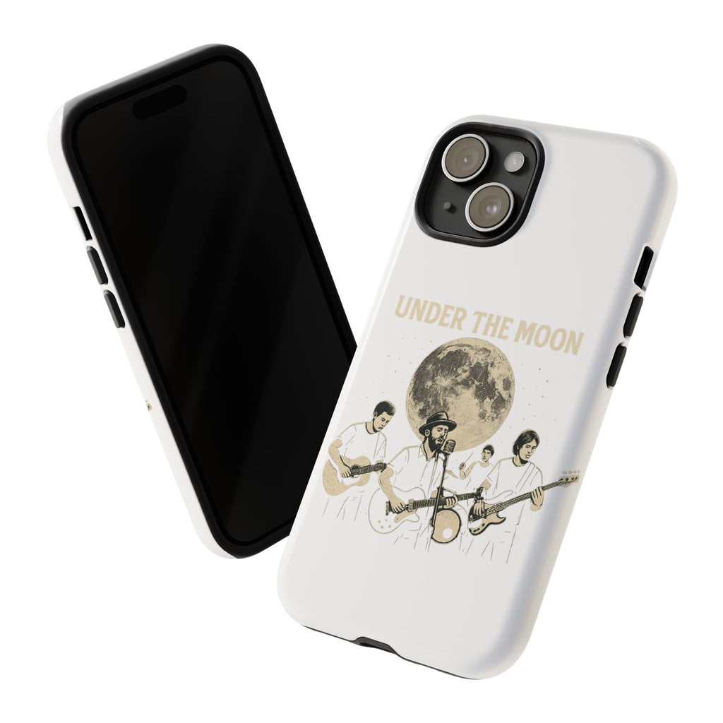 Moonlit Music Phone Case, Stellar Band Phone Cover, Celestial Gift for Music Lovers, Under the Moon Design, Festival Accessories