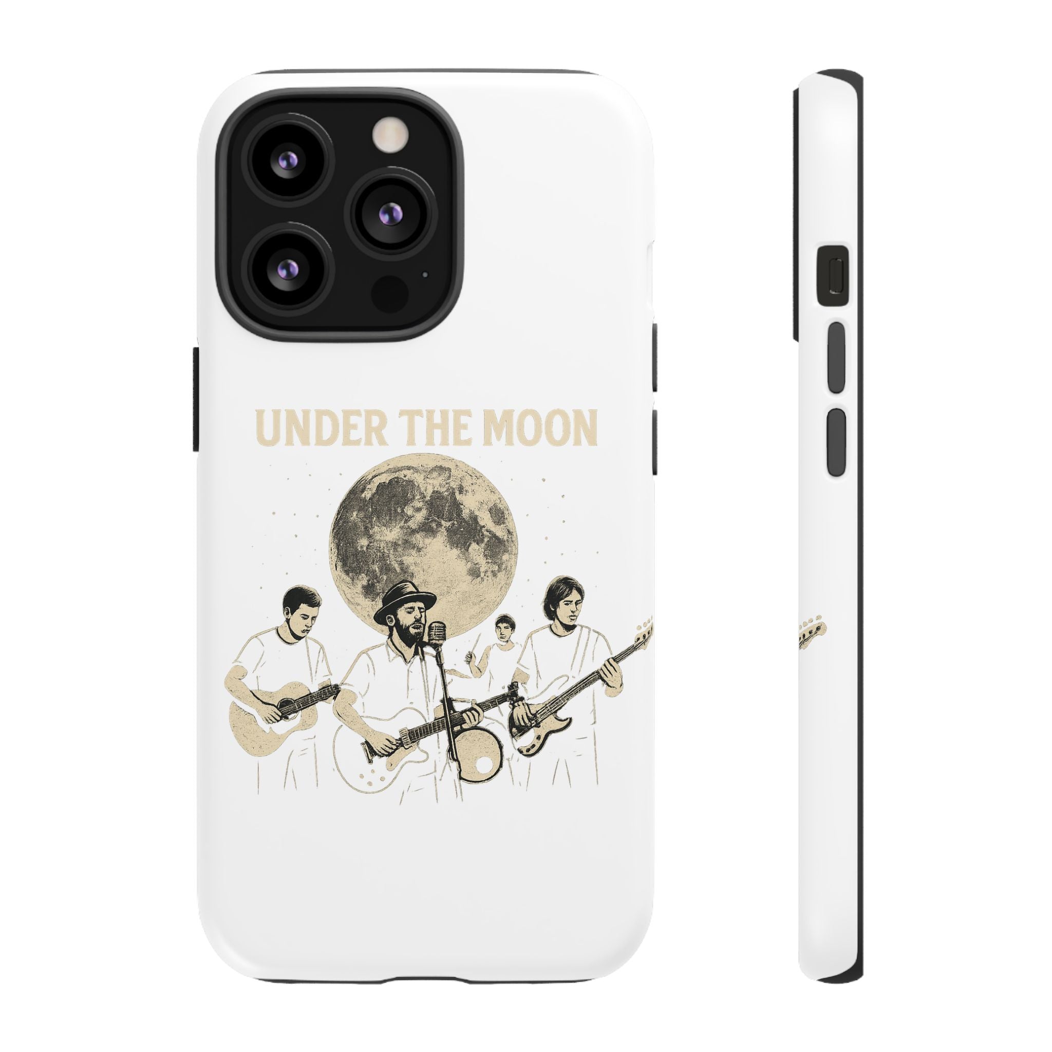 Moonlit Music Phone Case, Stellar Band Phone Cover, Celestial Gift for Music Lovers, Under the Moon Design, Festival Accessories