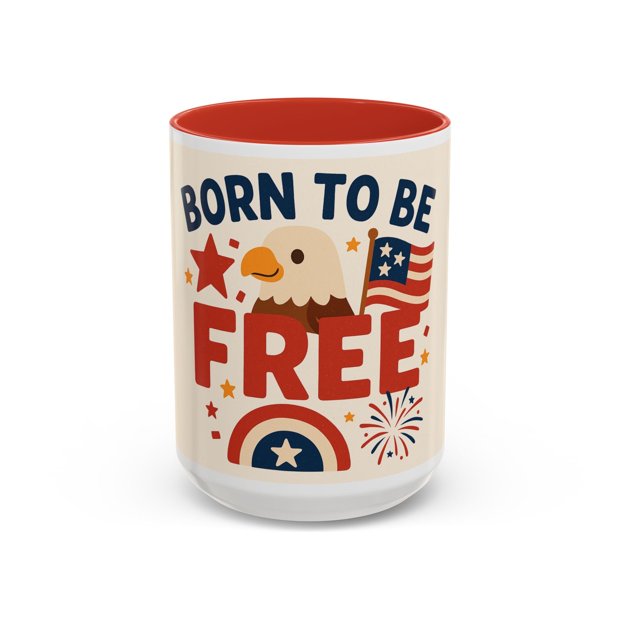 Born to be Free Accent Coffee Mug - Patriotic American Theme, Ideal Gift for Fourth of July, Memorial Day, Home or Office Decor, Fun [...]