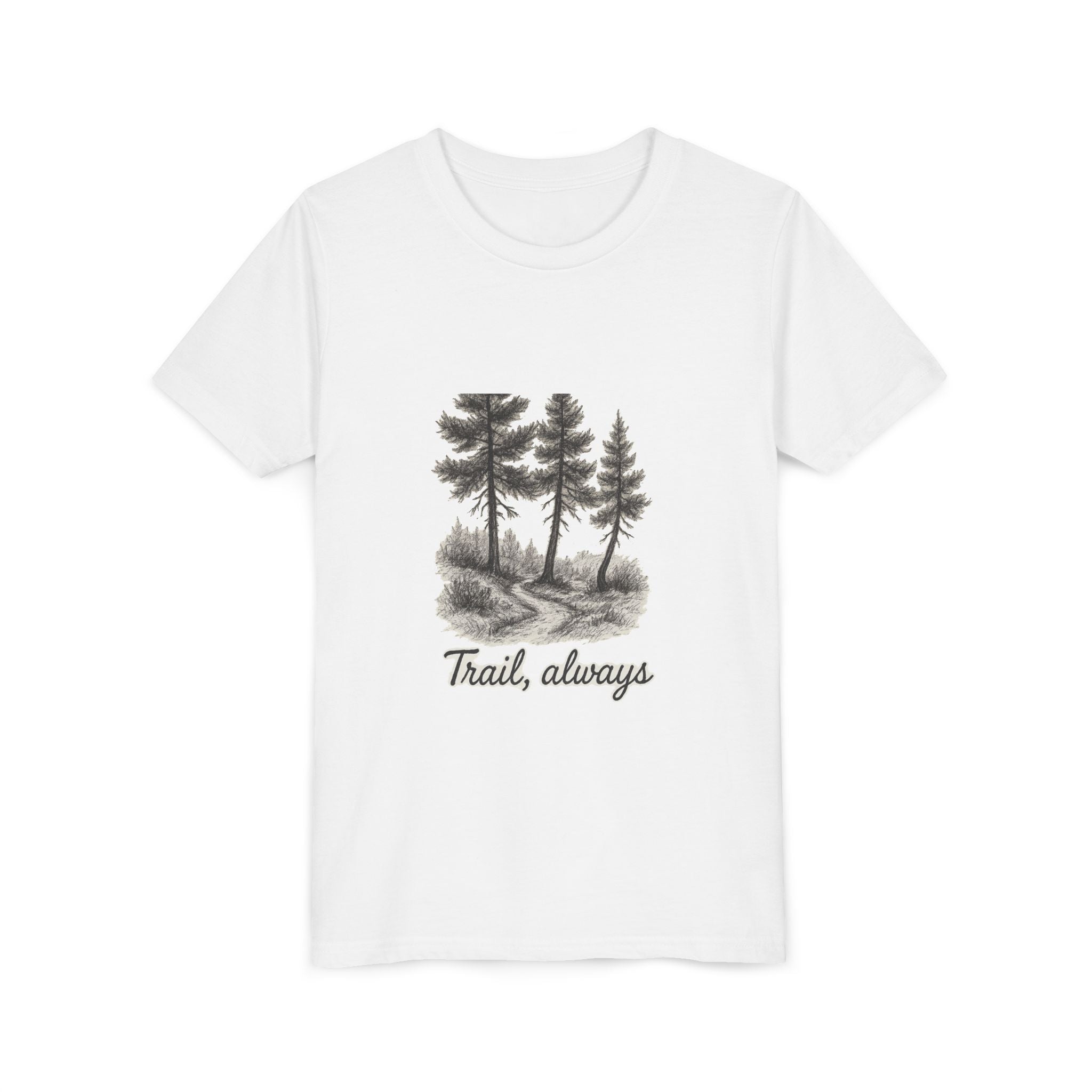 Trail Always Youth Tee | Nature Lover Gift, Adventure Shirt, Outdoor Kids Wear, Hiking Themed Clothing, Perfect for Camping