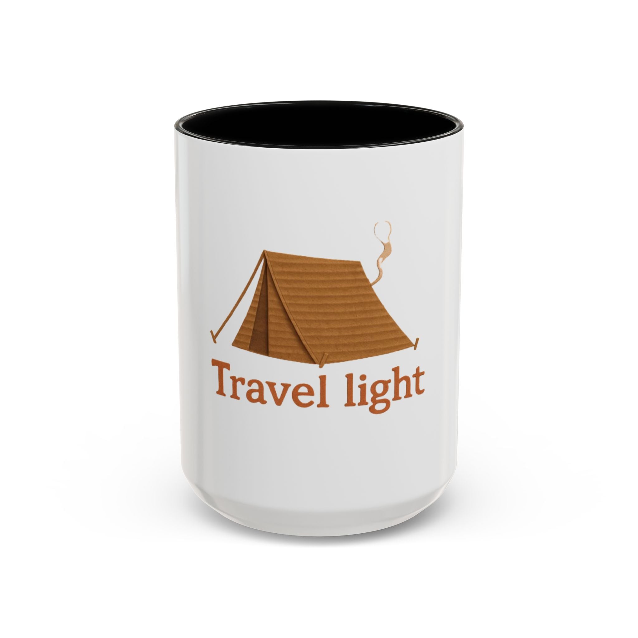 Travel Light Camping Coffee Mug, Adventure Mug, Outdoor Lover Gift, Camper's Accessory, Motivational Coffee Cup, Road Trip Essential