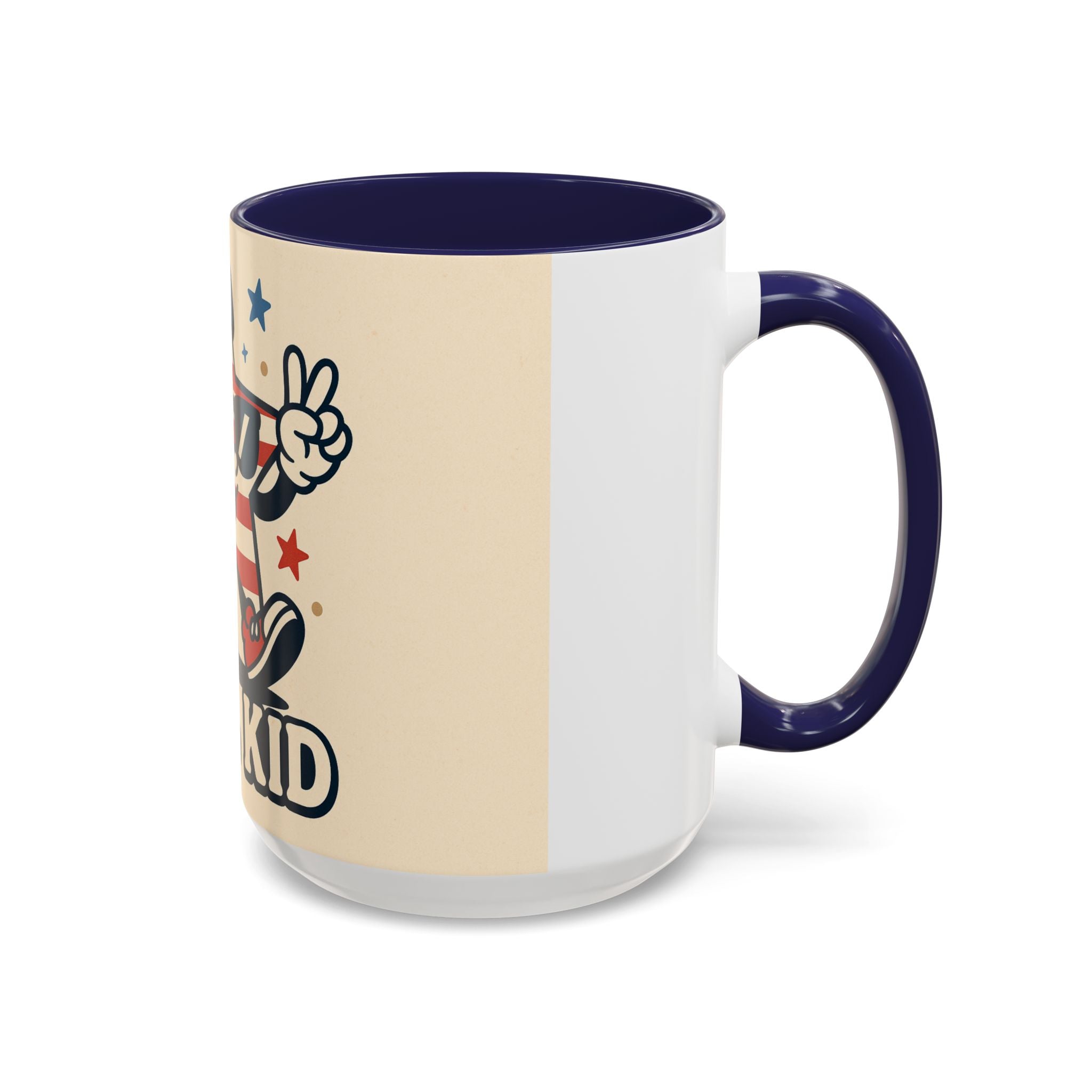 Cool Kid Vintage Accent Coffee Mug, Fun Gift for Kids, Colorful Drinkware, Star & Stripes Theme, Perfect for Birthdays & Holidays
