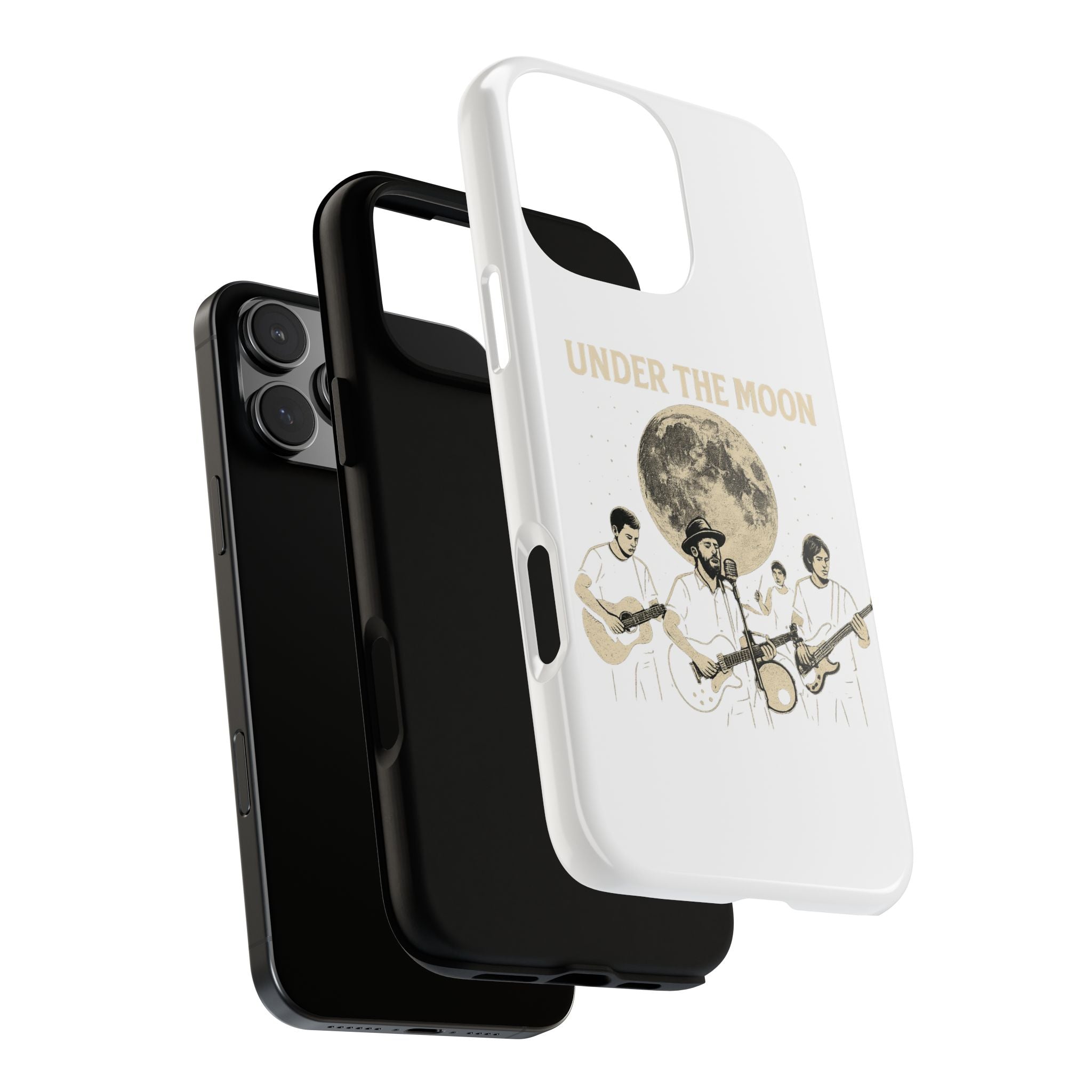 Moonlit Music Phone Case, Stellar Band Phone Cover, Celestial Gift for Music Lovers, Under the Moon Design, Festival Accessories
