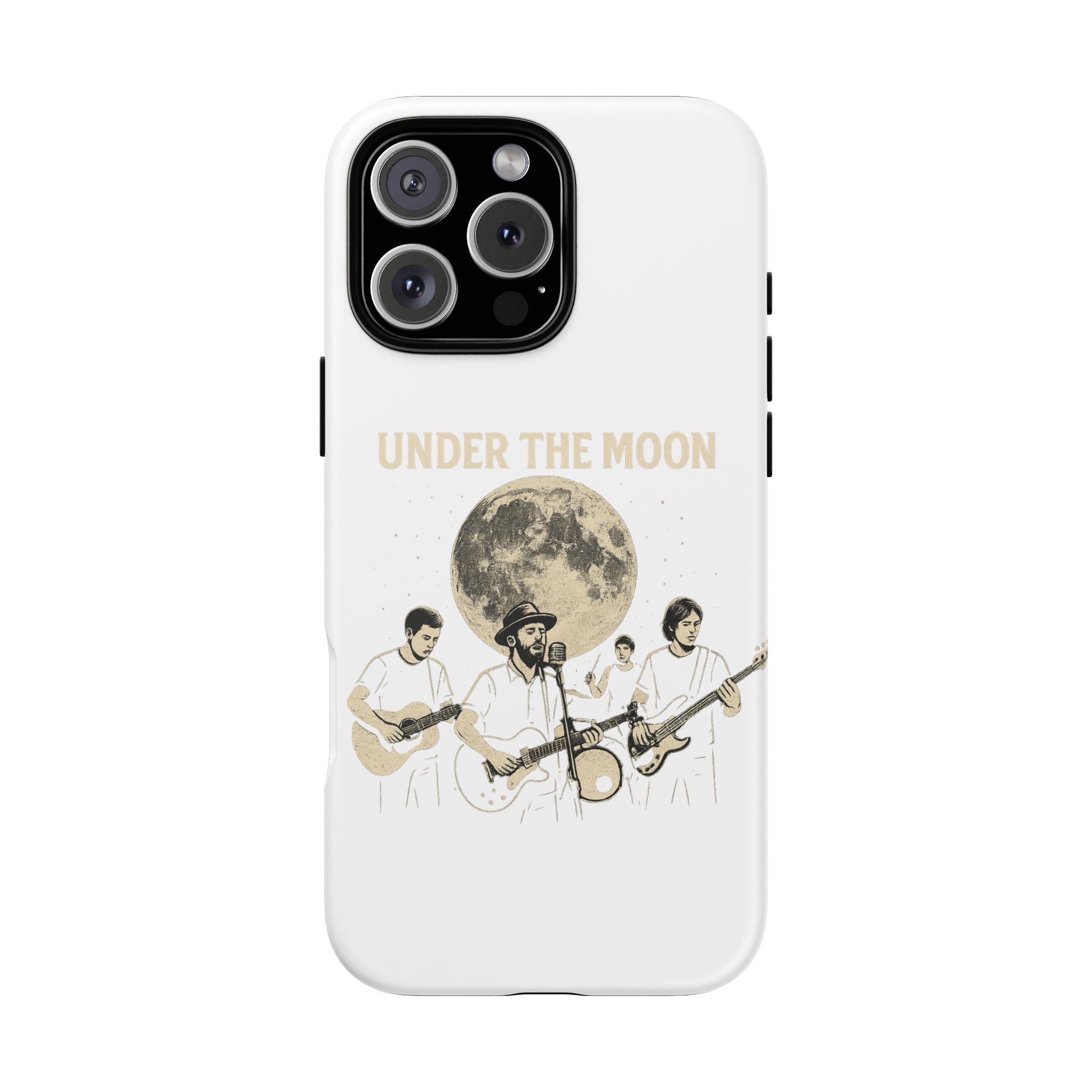Moonlit Music Phone Case, Stellar Band Phone Cover, Celestial Gift for Music Lovers, Under the Moon Design, Festival Accessories