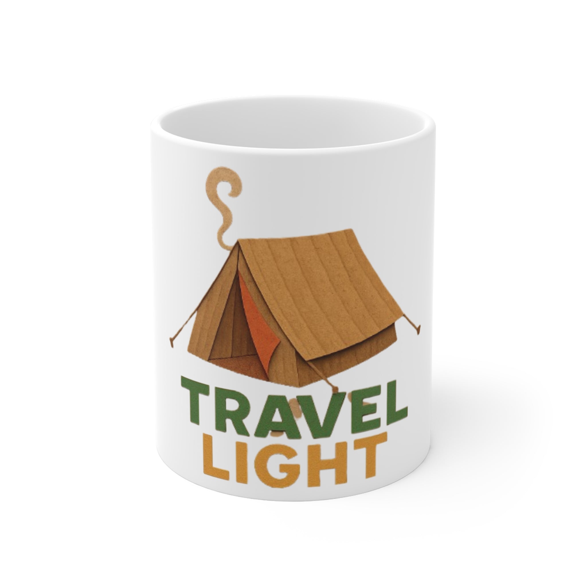 Camping Mug - Travel Light, Adventure Mug, Gift for Hikers, Outdoorsy Coffee Cup, Nature Lover Mug, Camping Accessories