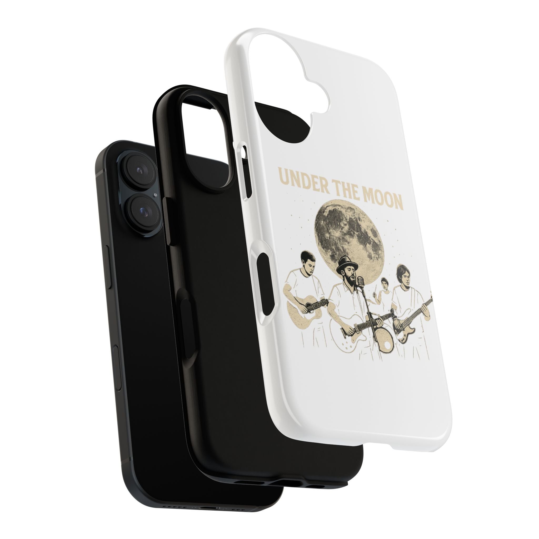 Moonlit Music Phone Case, Stellar Band Phone Cover, Celestial Gift for Music Lovers, Under the Moon Design, Festival Accessories
