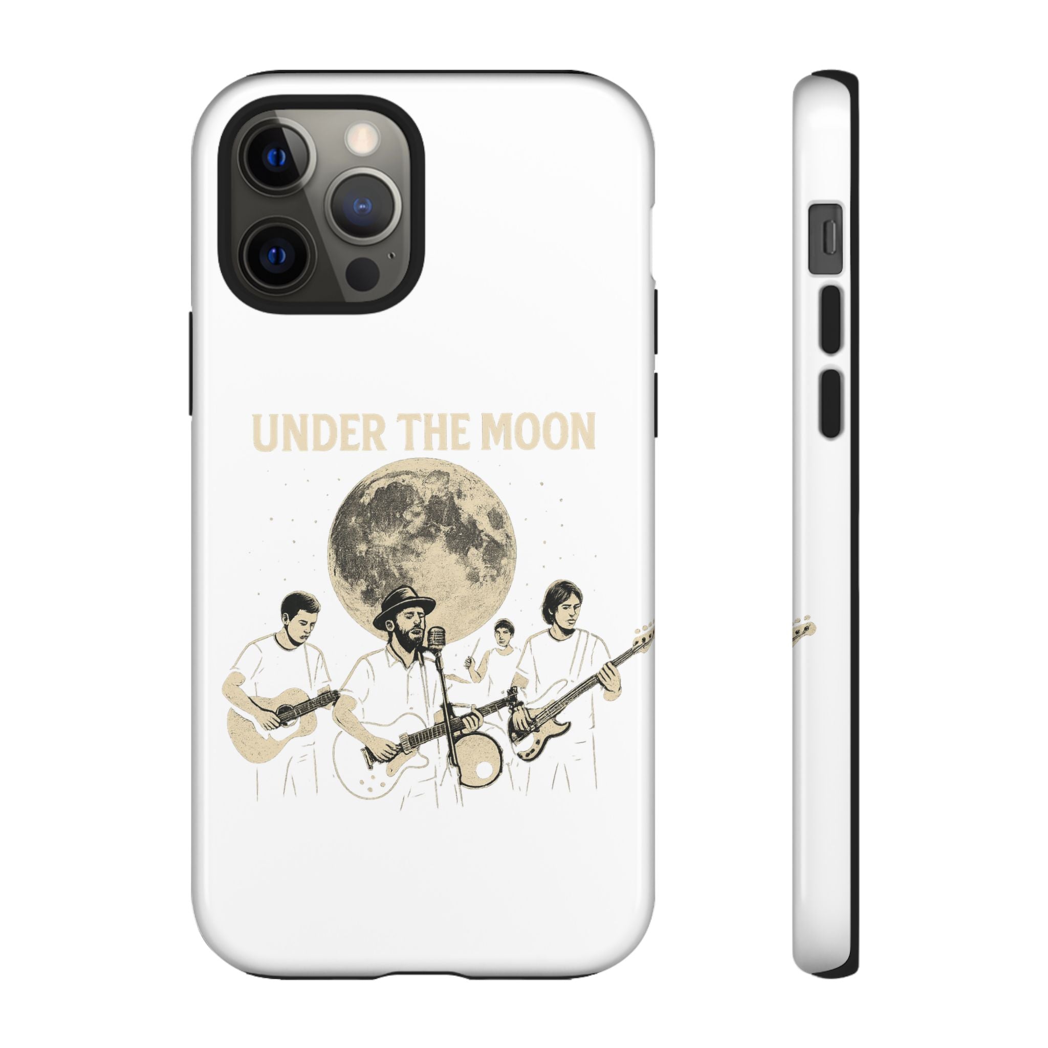 Moonlit Music Phone Case, Stellar Band Phone Cover, Celestial Gift for Music Lovers, Under the Moon Design, Festival Accessories