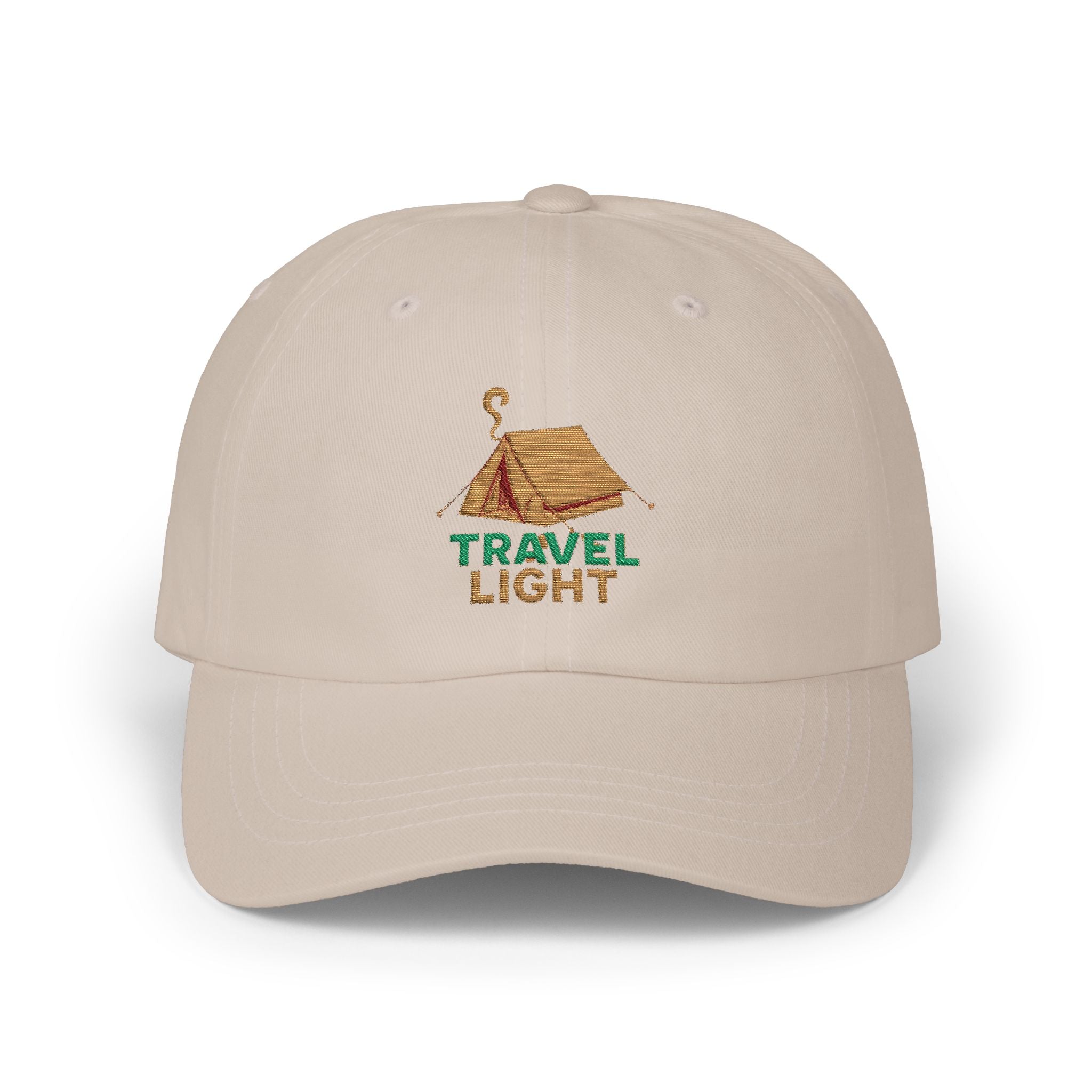 Travel Light Dad Cap | Casual Fashion Hat, Summer Accessory, Gift for Travelers, Outdoor Gear, Vacation Essential