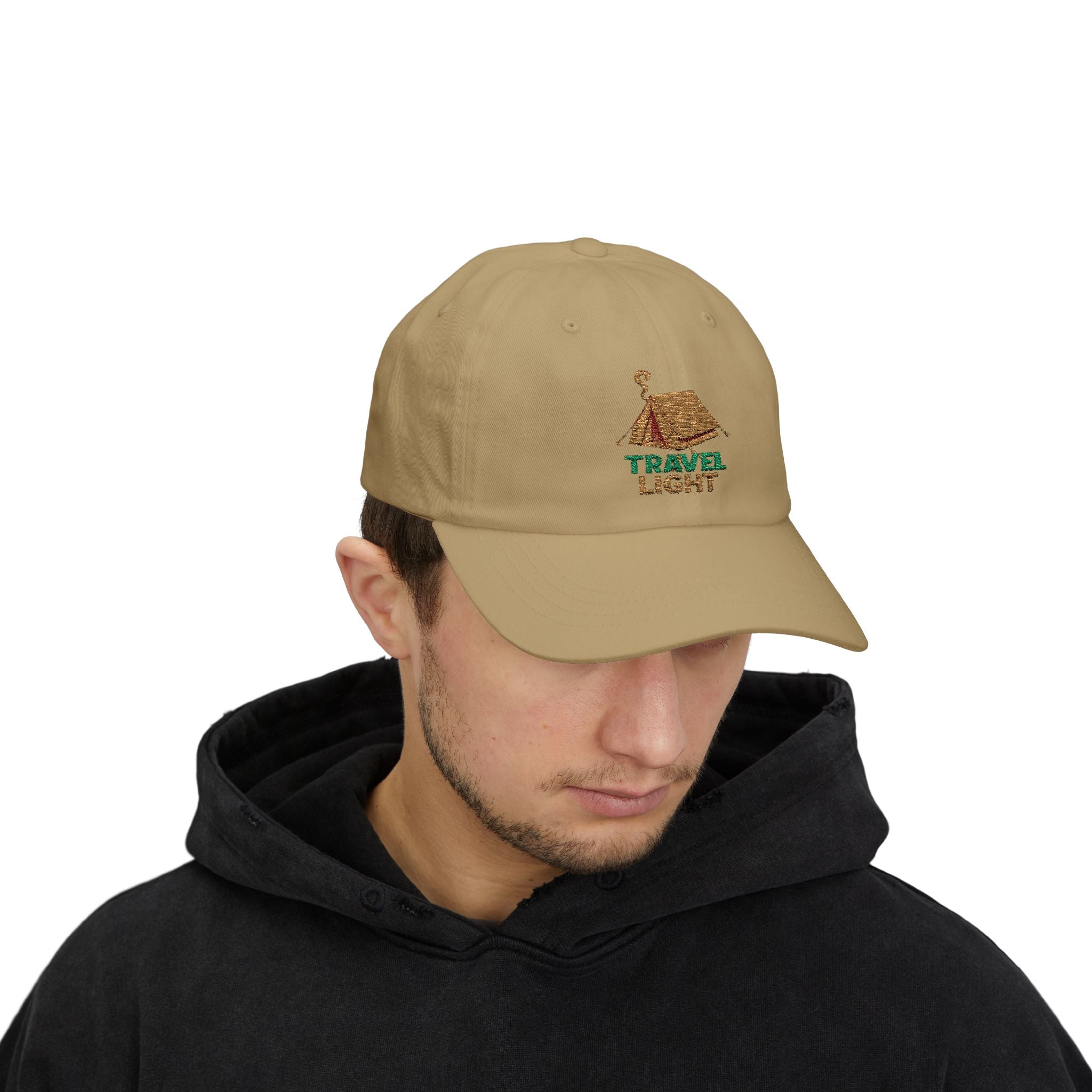 Travel Light Dad Cap | Casual Fashion Hat, Summer Accessory, Gift for Travelers, Outdoor Gear, Vacation Essential