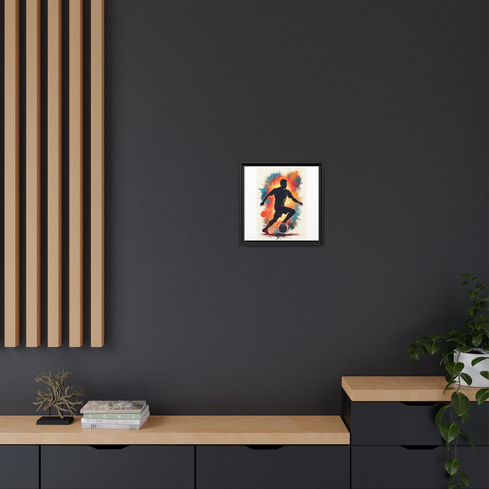 Framed Soccer Art Print, Colorful Sports Decor, Wall Art for Athletes, Gift for Soccer Fans, Home Decor for Sports Lovers