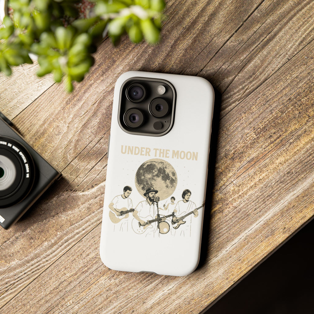 Moonlit Music Phone Case, Stellar Band Phone Cover, Celestial Gift for Music Lovers, Under the Moon Design, Festival Accessories
