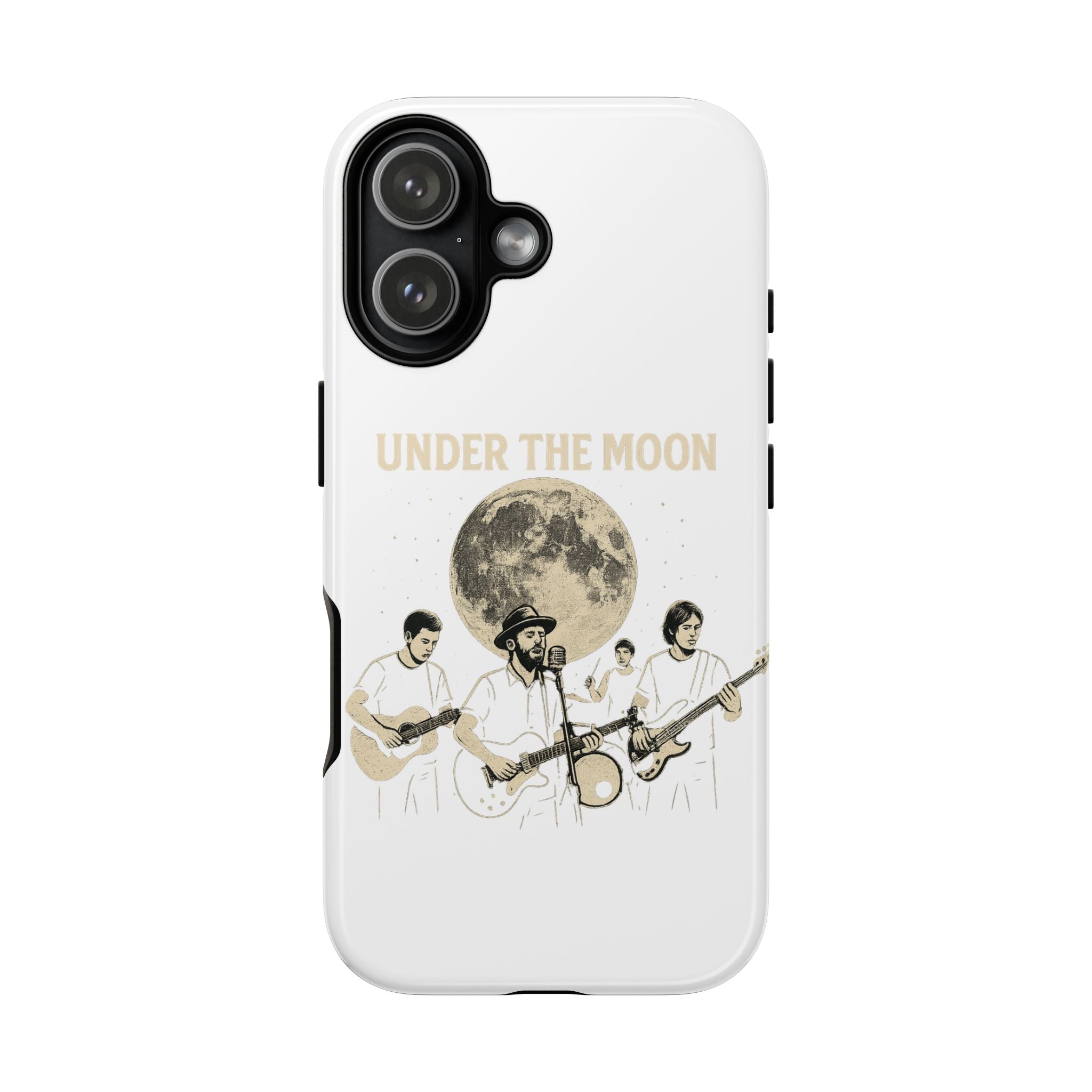 Moonlit Music Phone Case, Stellar Band Phone Cover, Celestial Gift for Music Lovers, Under the Moon Design, Festival Accessories