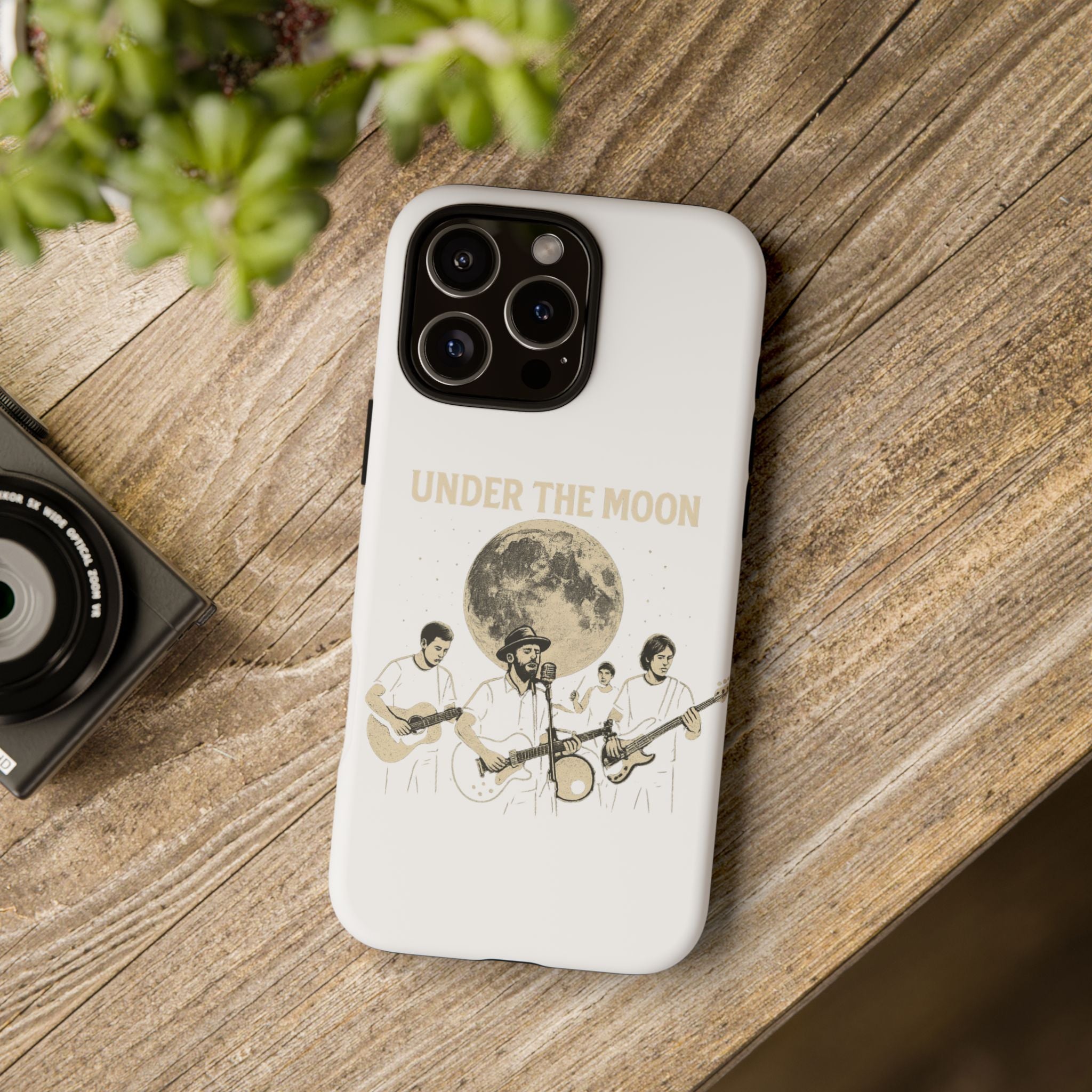 Moonlit Music Phone Case, Stellar Band Phone Cover, Celestial Gift for Music Lovers, Under the Moon Design, Festival Accessories