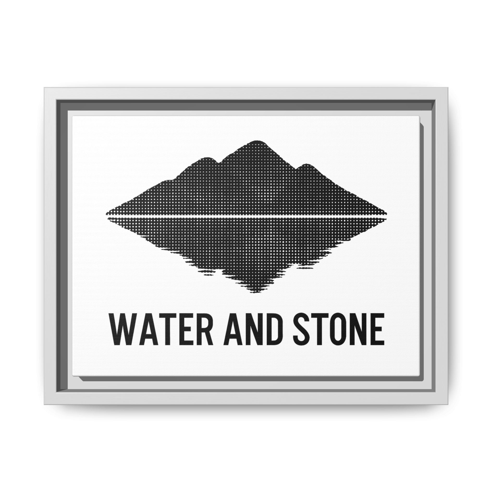 Framed Wall Art, Mountain Landscape, Water and Stone Decor, Home Wall Decor, Nature-Inspired Art, Modern Room Decor