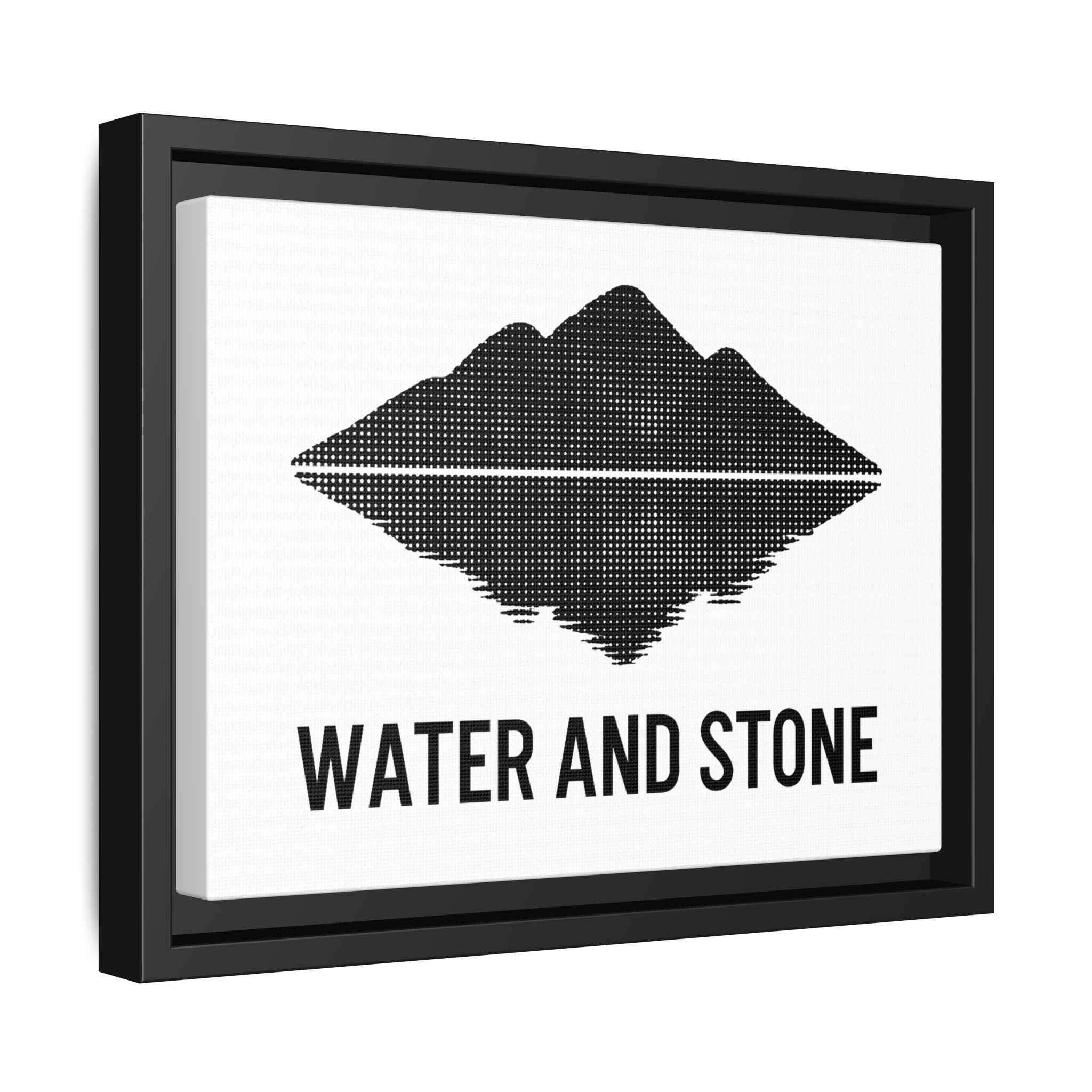 Framed Wall Art, Mountain Landscape, Water and Stone Decor, Home Wall Decor, Nature-Inspired Art, Modern Room Decor