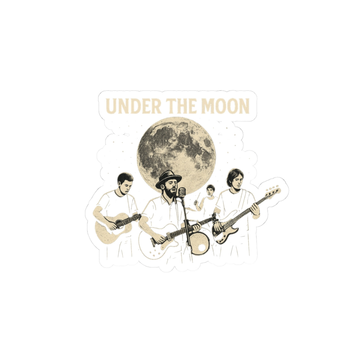Under the Moon Kiss-Cut Stickers | Perfect for Musicians, Moon Lovers, Festival Goers, Laptop Decor, Unique Gift Ideas