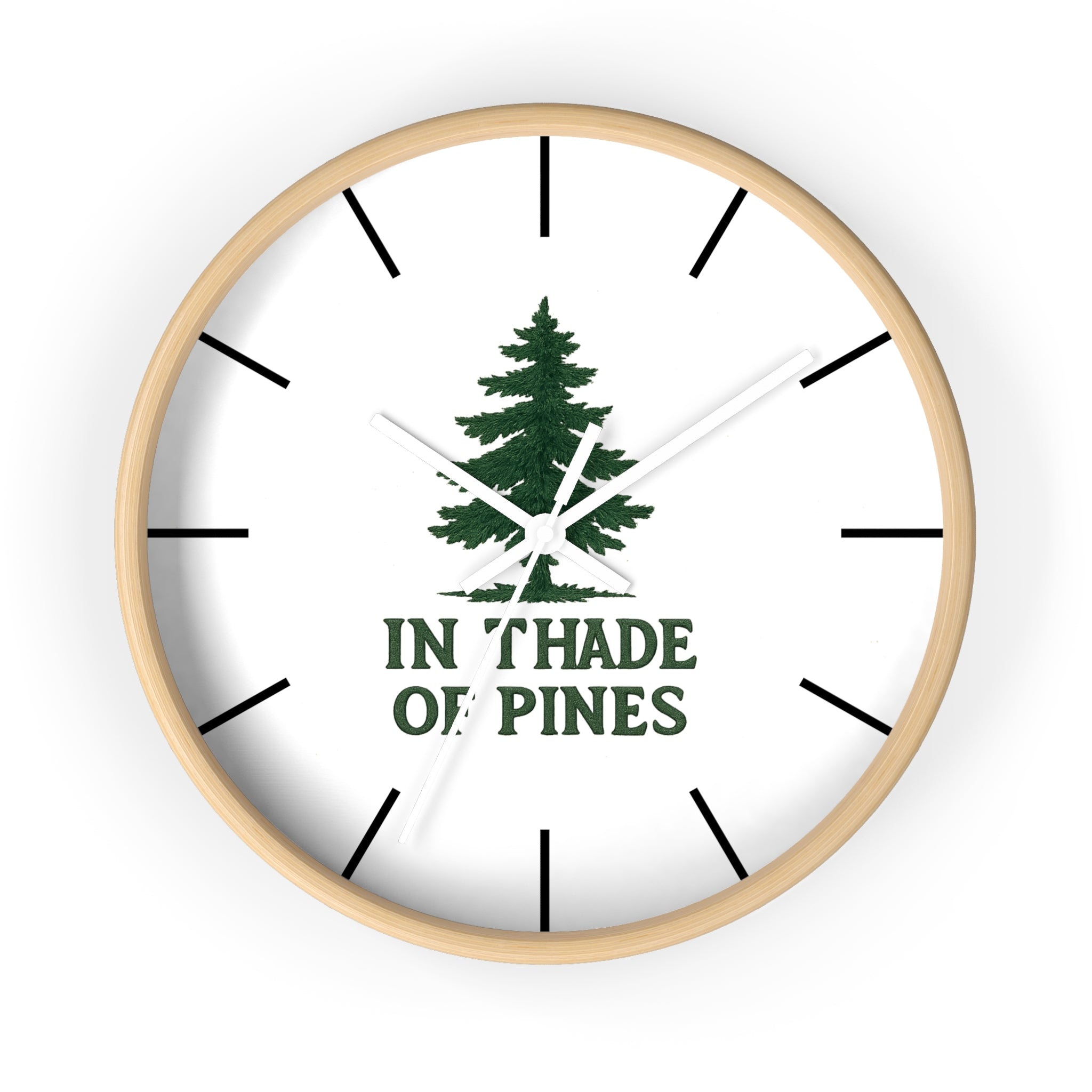 Rustic Forest Wall Clock - In The Shade Of Pines Decor, Nature Lover Gift, Cabin Wall Art, Home Decor, Eco-Friendly Timepiece