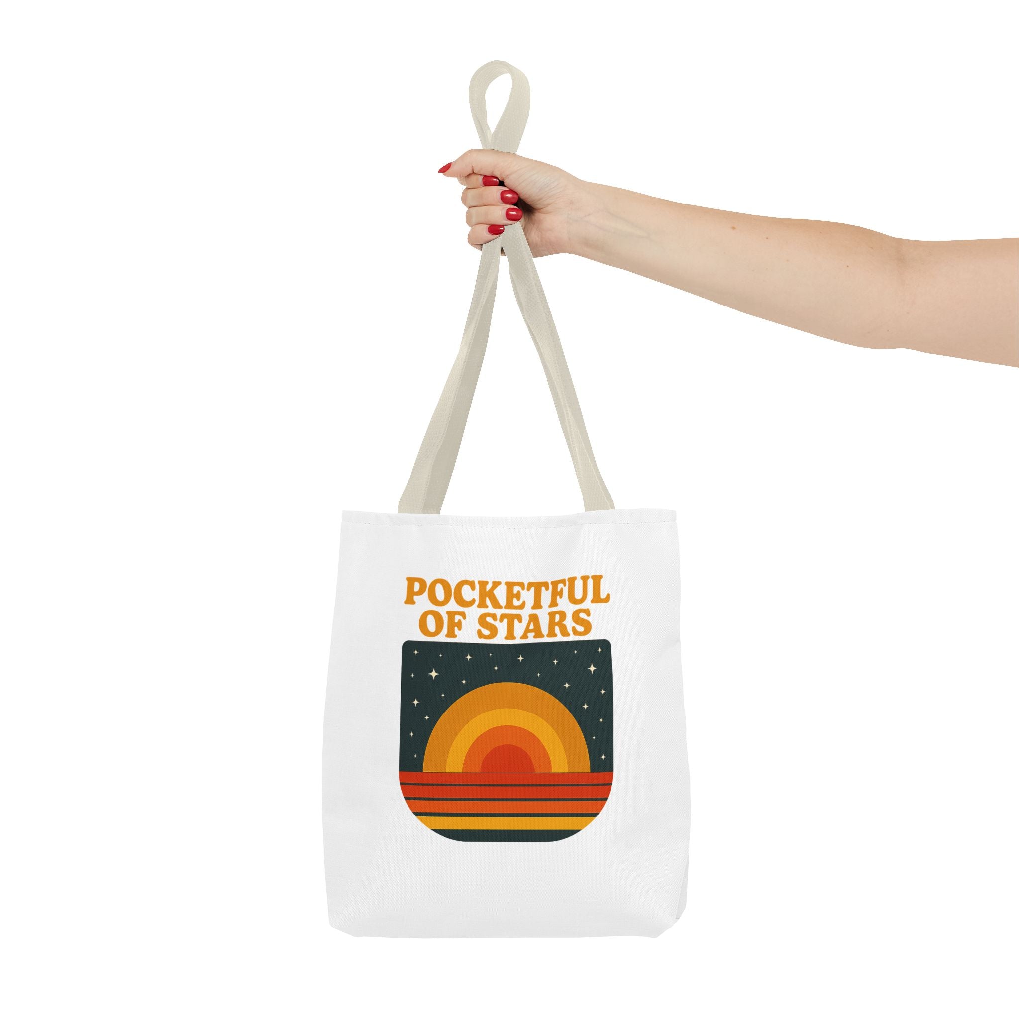 Retro Inspired Tote Bag - Pocketful of Stars, Eco-Friendly Bag, Beach Tote, Gift for Her, Boho Chic Accessory
