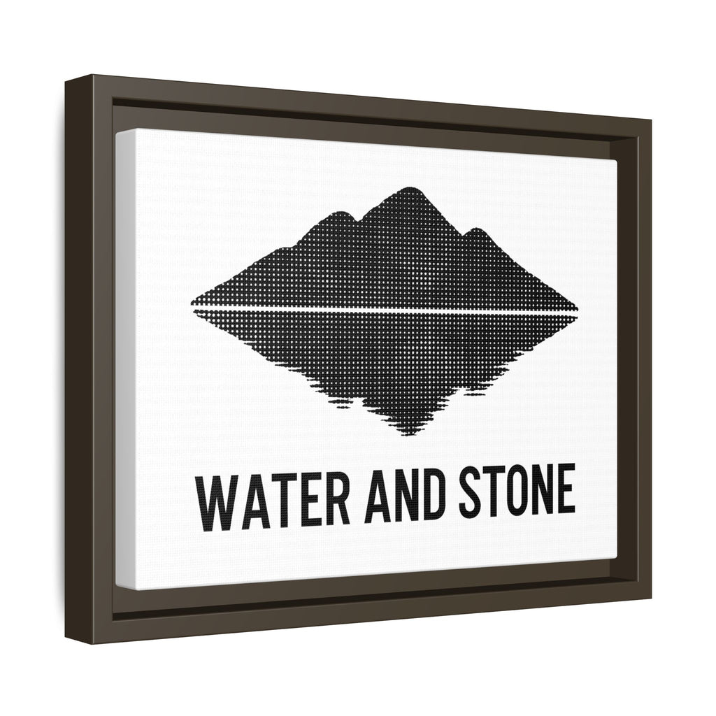 Framed Wall Art, Mountain Landscape, Water and Stone Decor, Home Wall Decor, Nature-Inspired Art, Modern Room Decor