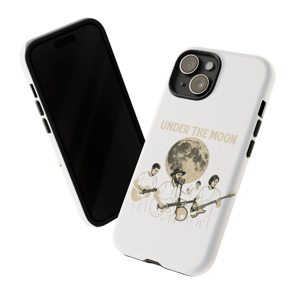 Moonlit Music Phone Case, Stellar Band Phone Cover, Celestial Gift for Music Lovers, Under the Moon Design, Festival Accessories
