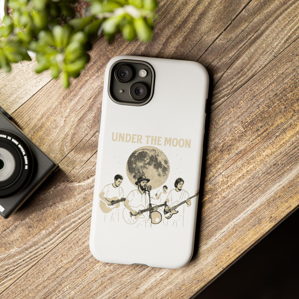 Moonlit Music Phone Case, Stellar Band Phone Cover, Celestial Gift for Music Lovers, Under the Moon Design, Festival Accessories