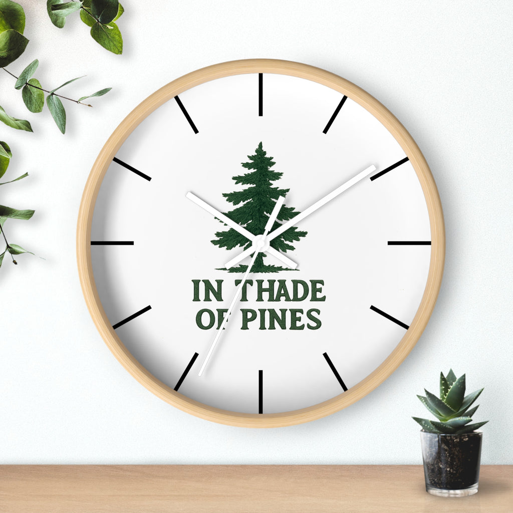 Rustic Forest Wall Clock - In The Shade Of Pines Decor, Nature Lover Gift, Cabin Wall Art, Home Decor, Eco-Friendly Timepiece