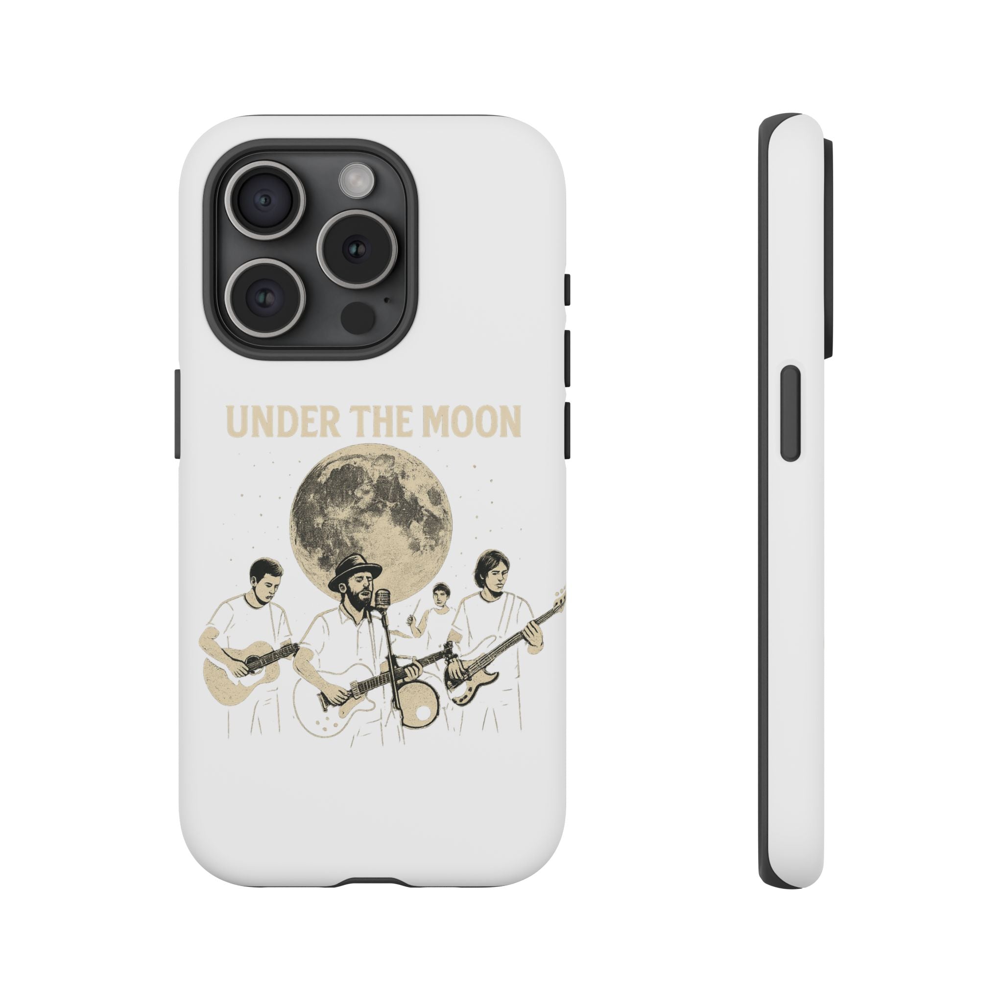 Moonlit Music Phone Case, Stellar Band Phone Cover, Celestial Gift for Music Lovers, Under the Moon Design, Festival Accessories