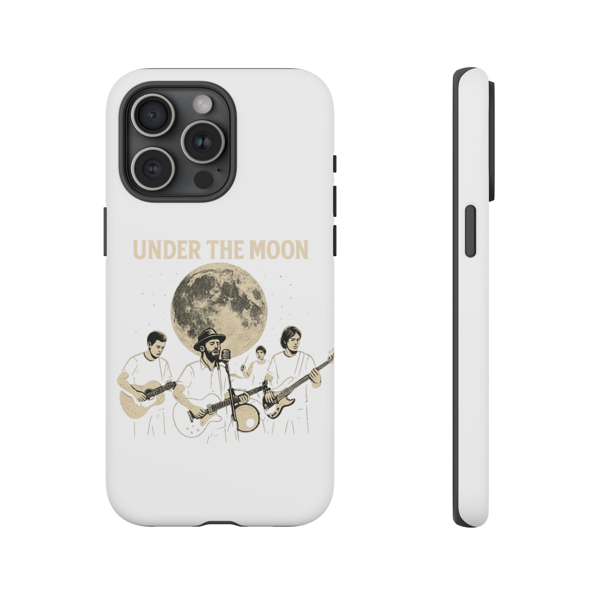 Moonlit Music Phone Case, Stellar Band Phone Cover, Celestial Gift for Music Lovers, Under the Moon Design, Festival Accessories