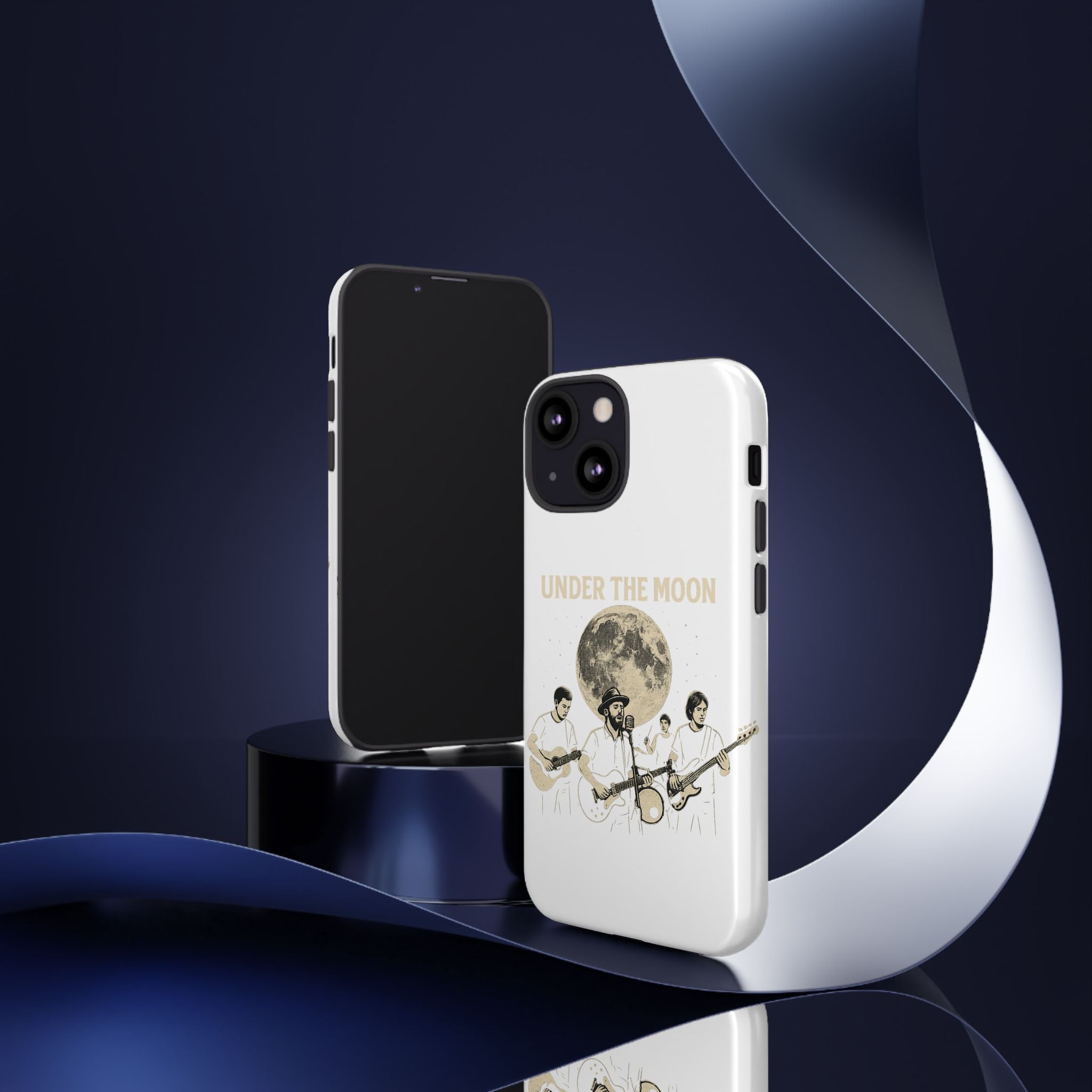 Moonlit Music Phone Case, Stellar Band Phone Cover, Celestial Gift for Music Lovers, Under the Moon Design, Festival Accessories
