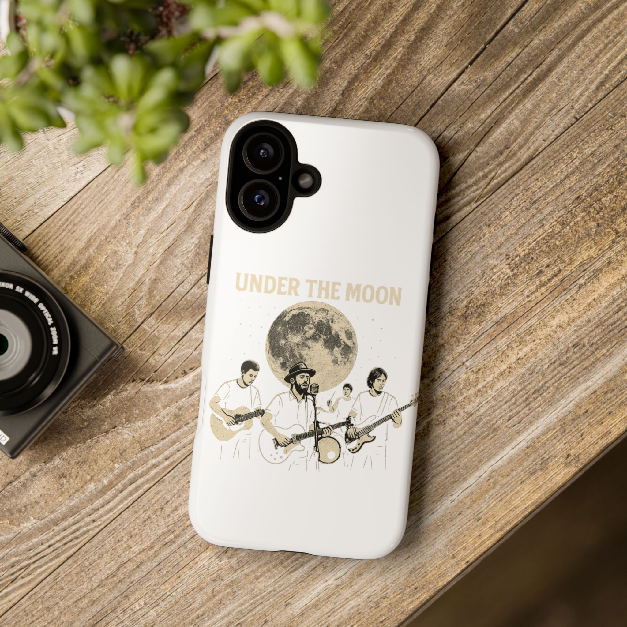 Moonlit Music Phone Case, Stellar Band Phone Cover, Celestial Gift for Music Lovers, Under the Moon Design, Festival Accessories