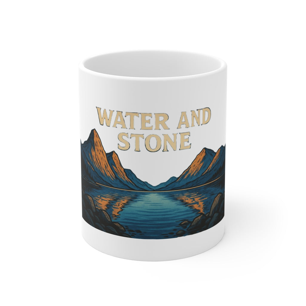 Scenic Nature Mug, Water and Stone Coffee Cup, Outdoor Adventure Gift, Nature Lover's Drinkware, Perfect for Hiking or Camping