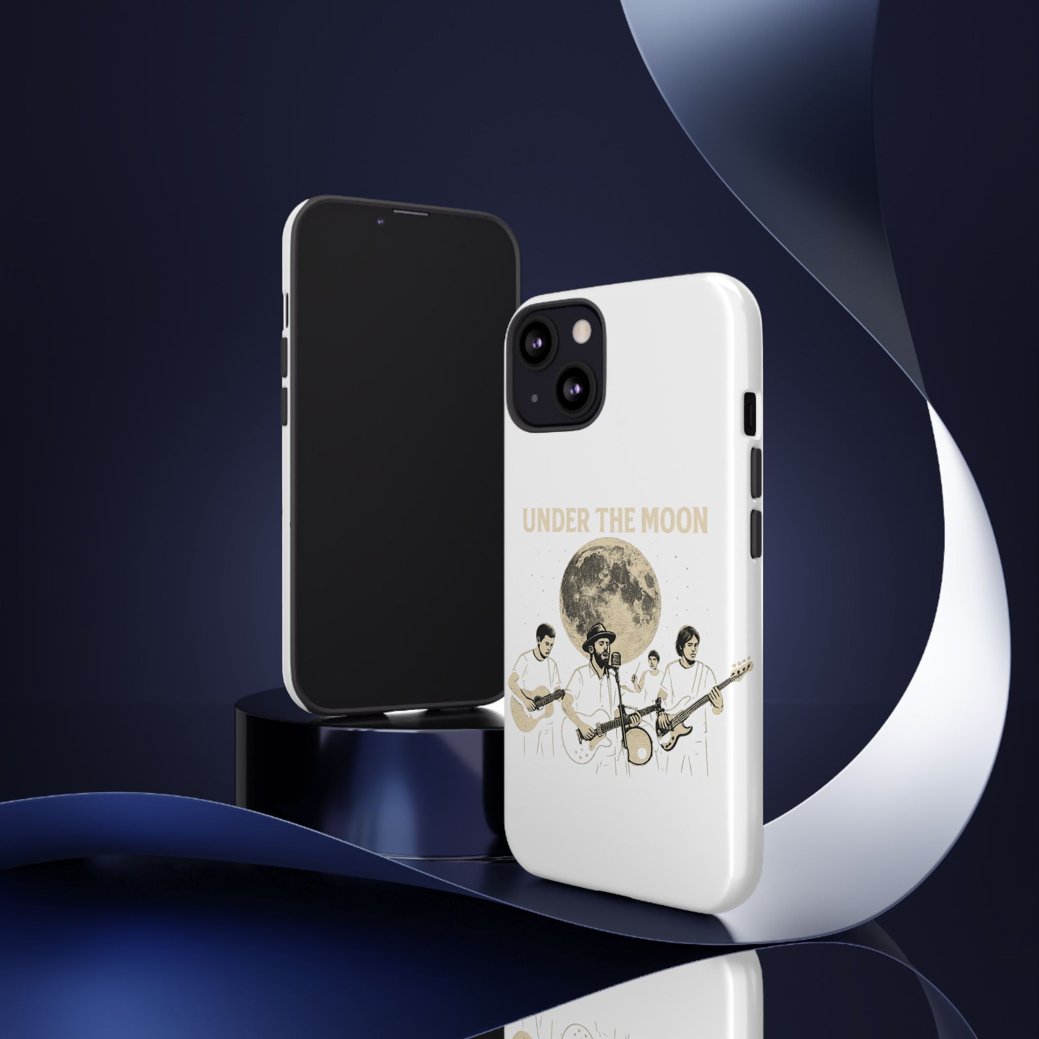 Moonlit Music Phone Case, Stellar Band Phone Cover, Celestial Gift for Music Lovers, Under the Moon Design, Festival Accessories