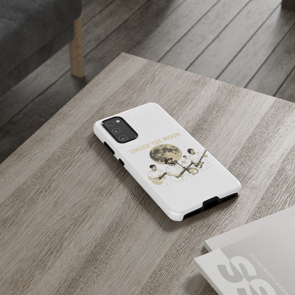 Moonlit Music Phone Case, Stellar Band Phone Cover, Celestial Gift for Music Lovers, Under the Moon Design, Festival Accessories
