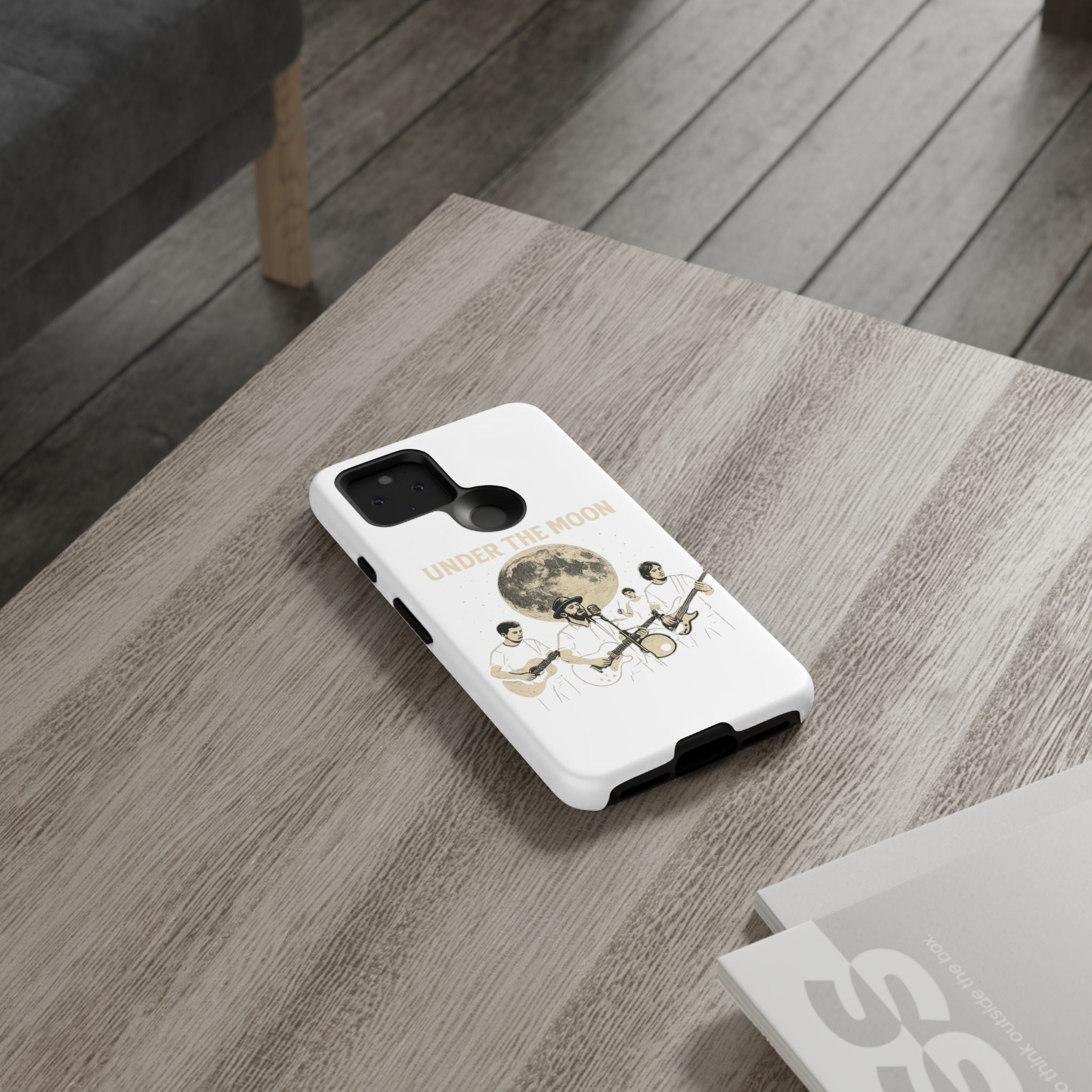 Moonlit Music Phone Case, Stellar Band Phone Cover, Celestial Gift for Music Lovers, Under the Moon Design, Festival Accessories