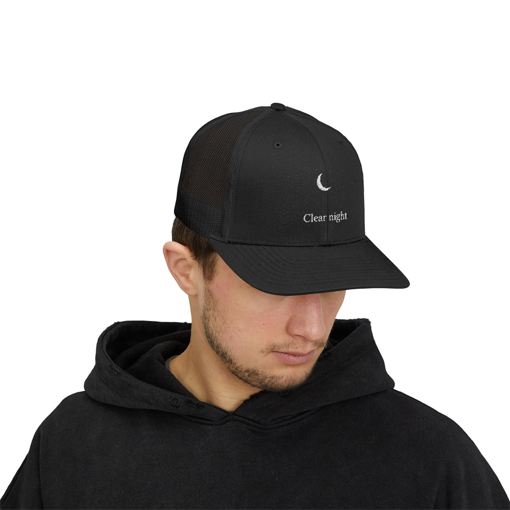 Clear Night Snapback Trucker Cap, Custom Cap, Casual Hat, Outdoor Gear, Festival Accessory, Night Sky Fashion