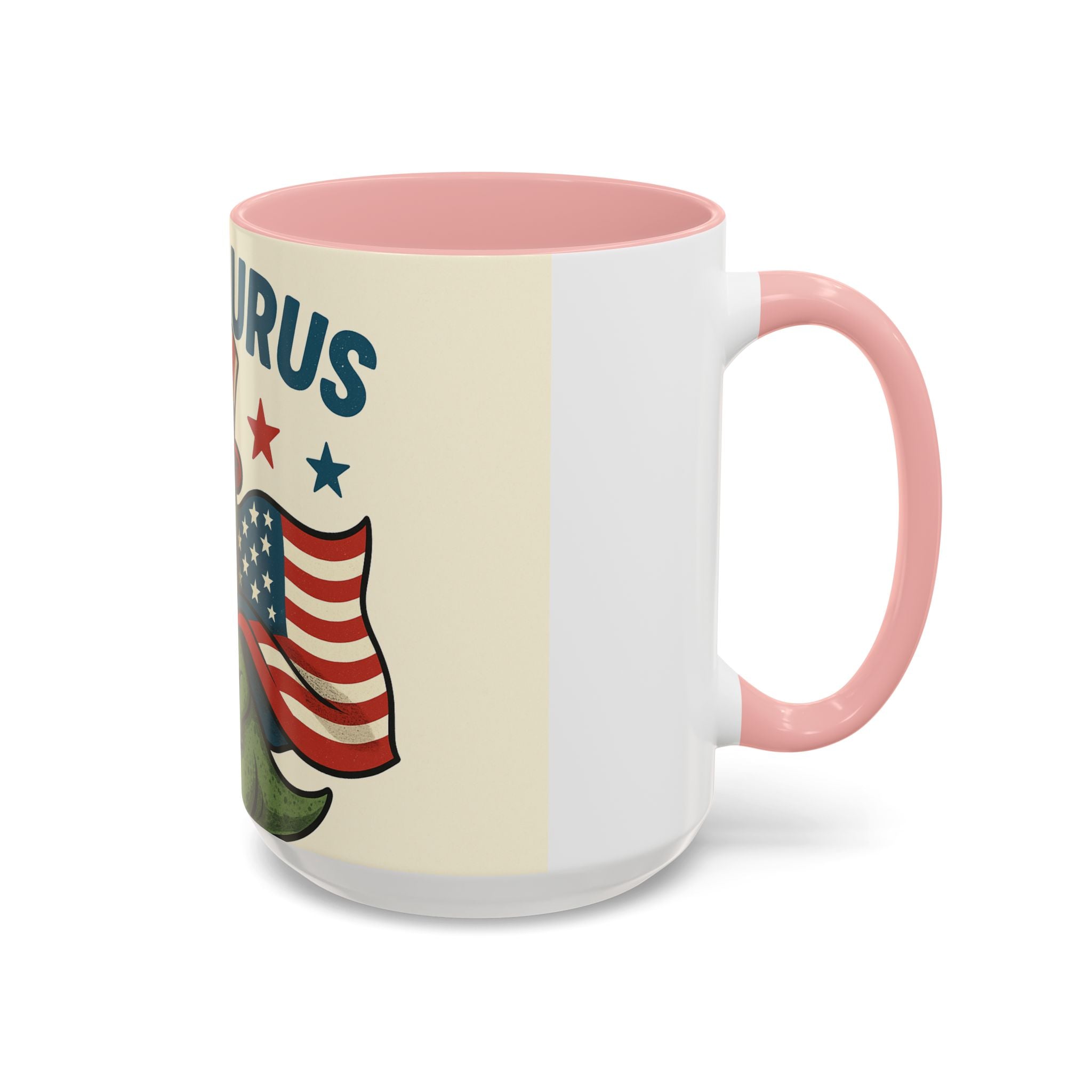 Patriotic Dinosaur Coffee Mug - Fourth of July Gift, Funny Tea Cup, T-Rex Mug, Unique Kid's Drinkware, Best Present for Dino Lovers