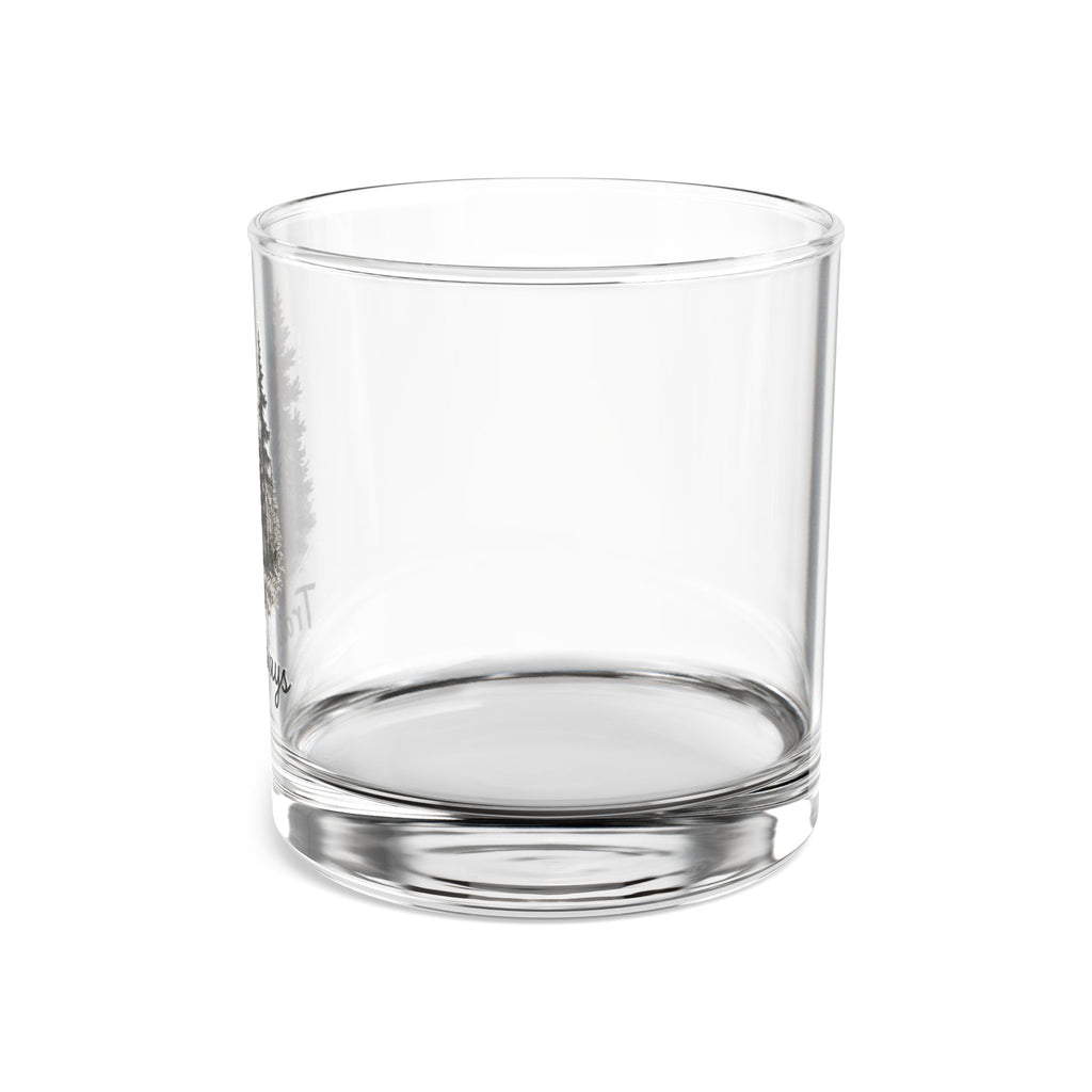 Trail Always Rocks Glass, 10oz | Perfect Gift for Outdoors Lovers, Home Bar Decor, Whiskey Glass, Camping Gift, Nature Enthusiast