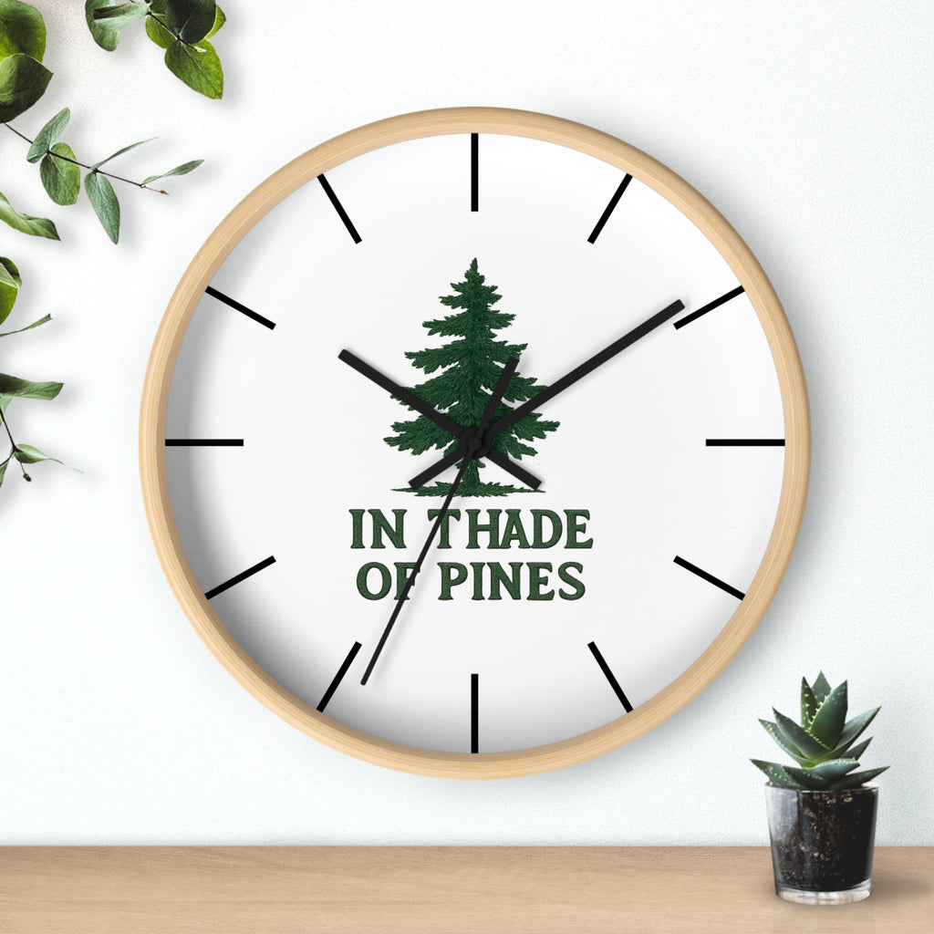 Rustic Forest Wall Clock - In The Shade Of Pines Decor, Nature Lover Gift, Cabin Wall Art, Home Decor, Eco-Friendly Timepiece