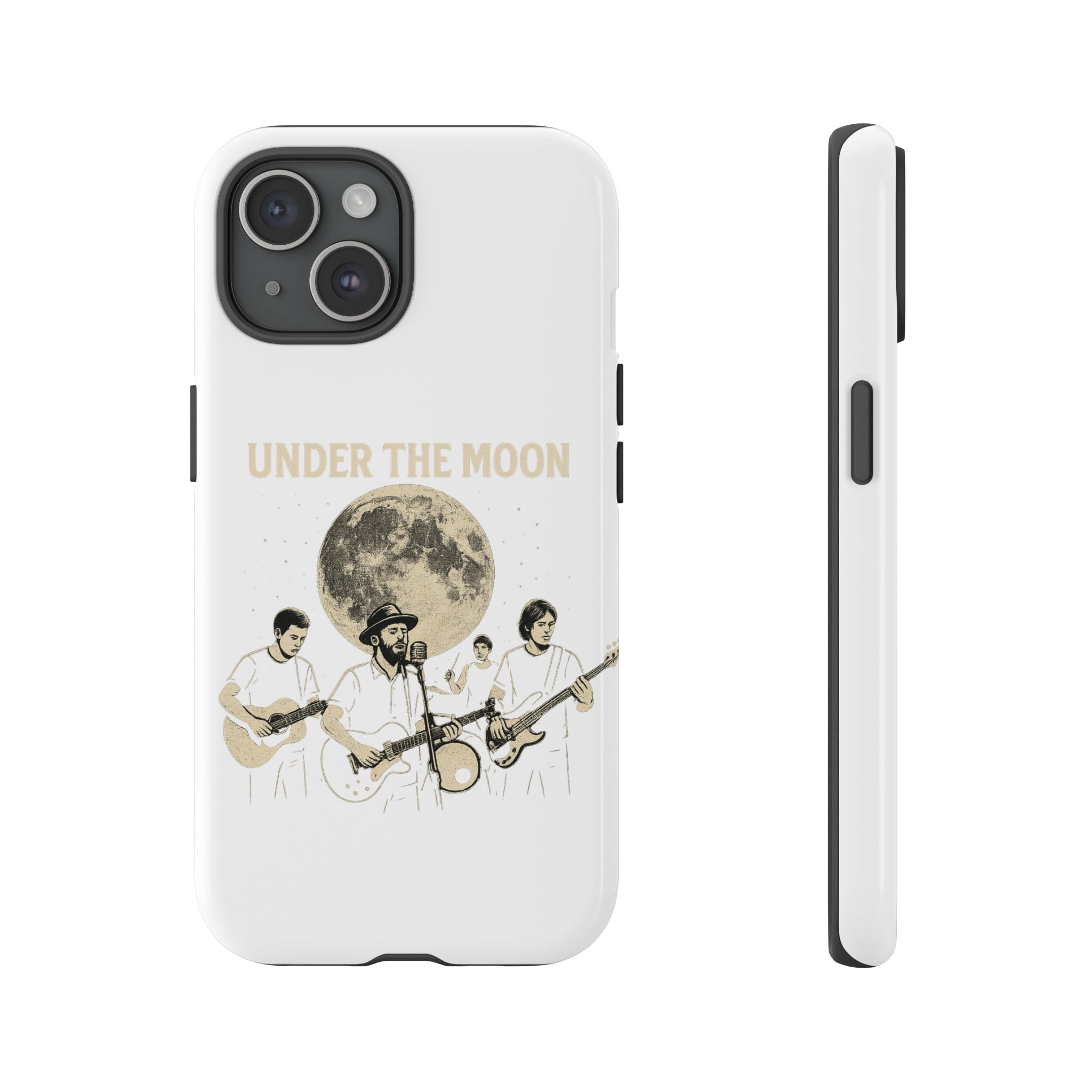 Moonlit Music Phone Case, Stellar Band Phone Cover, Celestial Gift for Music Lovers, Under the Moon Design, Festival Accessories