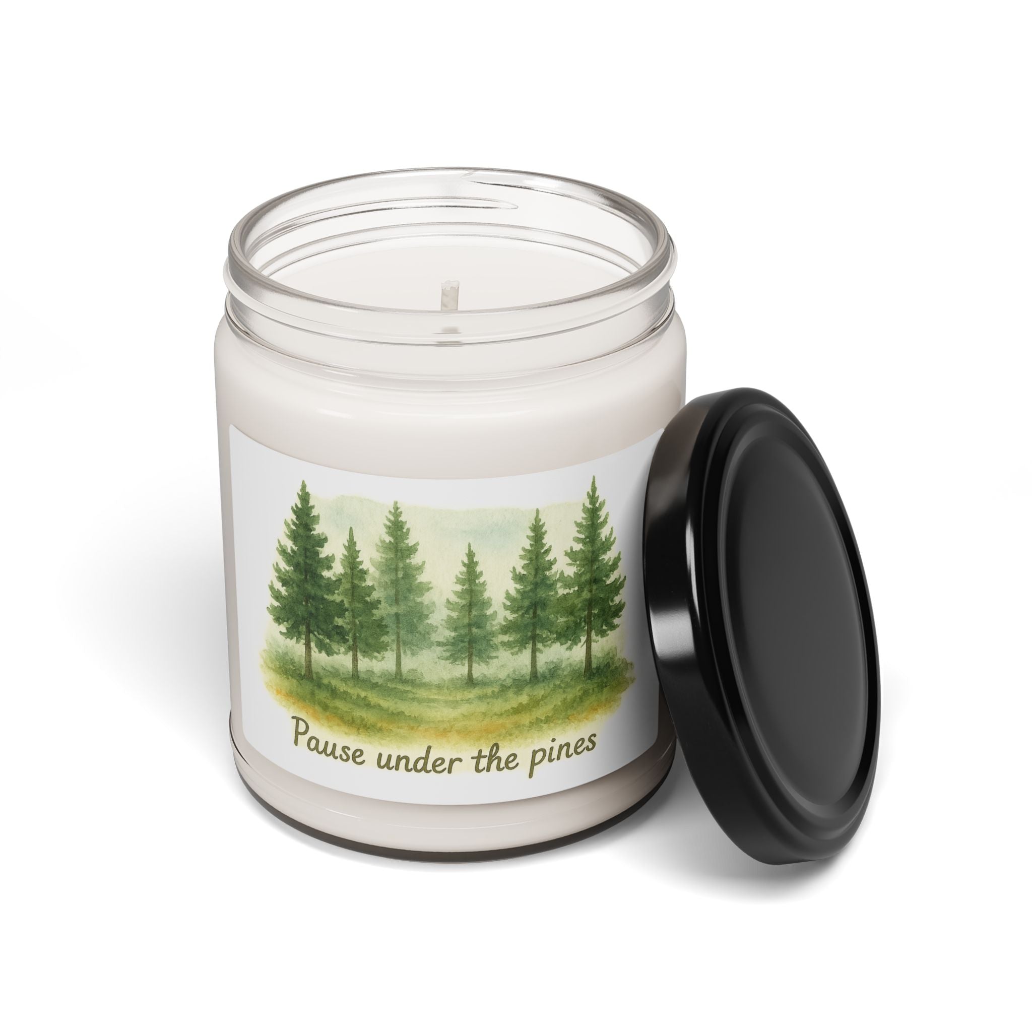 Scented Soy Candle - Pause Under the Pines: Eco-Friendly Aromatherapy, Relaxation Gift, Home Décor, Cozy Vibes, Holiday Fragrance