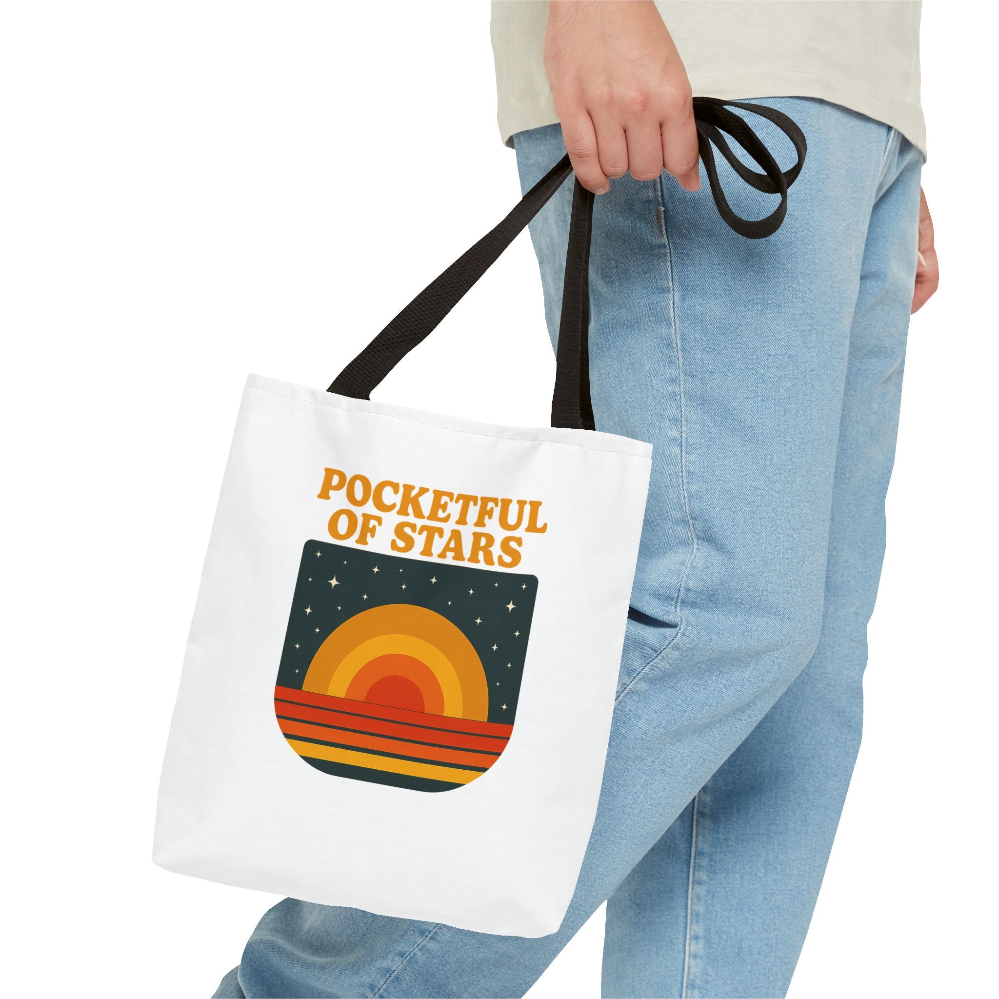 Retro Inspired Tote Bag - Pocketful of Stars, Eco-Friendly Bag, Beach Tote, Gift for Her, Boho Chic Accessory