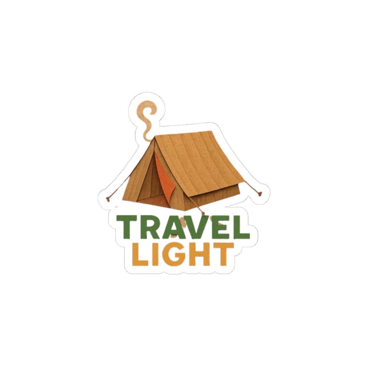 Travel Light Camping Stickers, Adventure Decals, Laptop Decoration, Outdoor Enthusiast Gift, Travel Accessories, Fun Camping Aesthetic