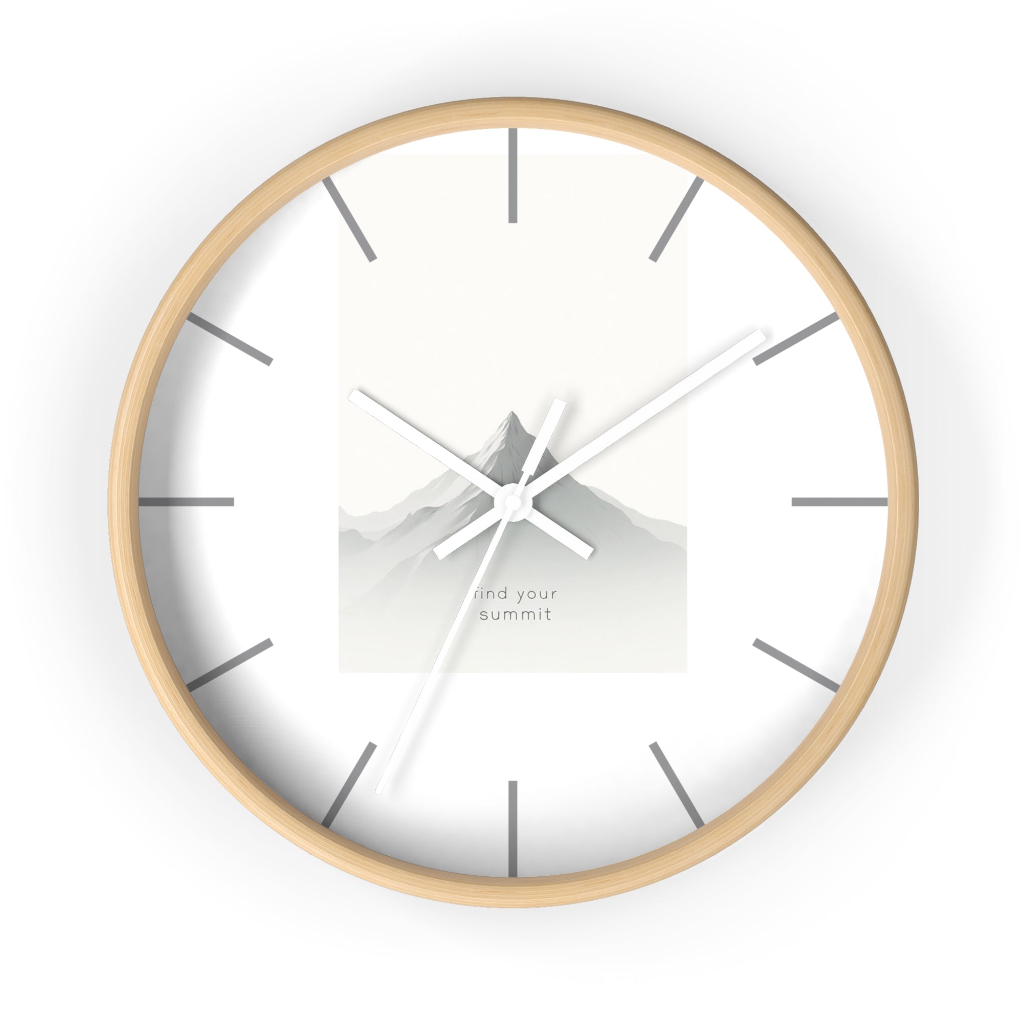 Mountain Summit Wall Clock - Modern Home Decor, Inspirational Art, Office Clock, Gift for Adventurers, Nature Lover Decoration