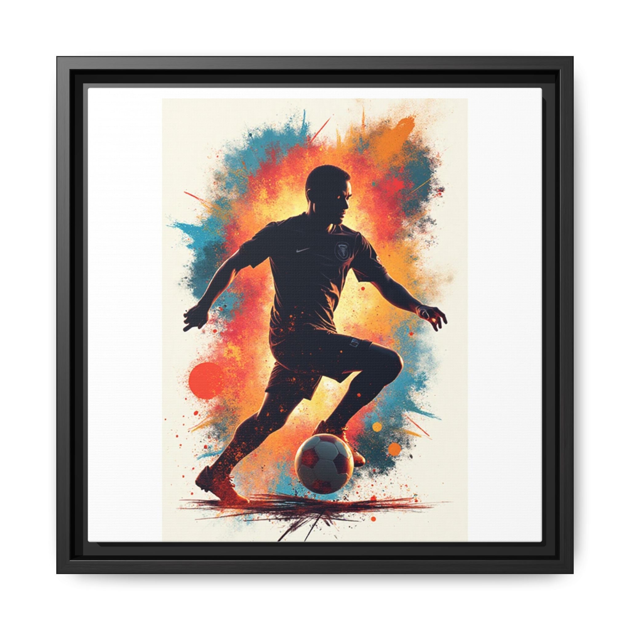 Framed Soccer Art Print, Colorful Sports Decor, Wall Art for Athletes, Gift for Soccer Fans, Home Decor for Sports Lovers