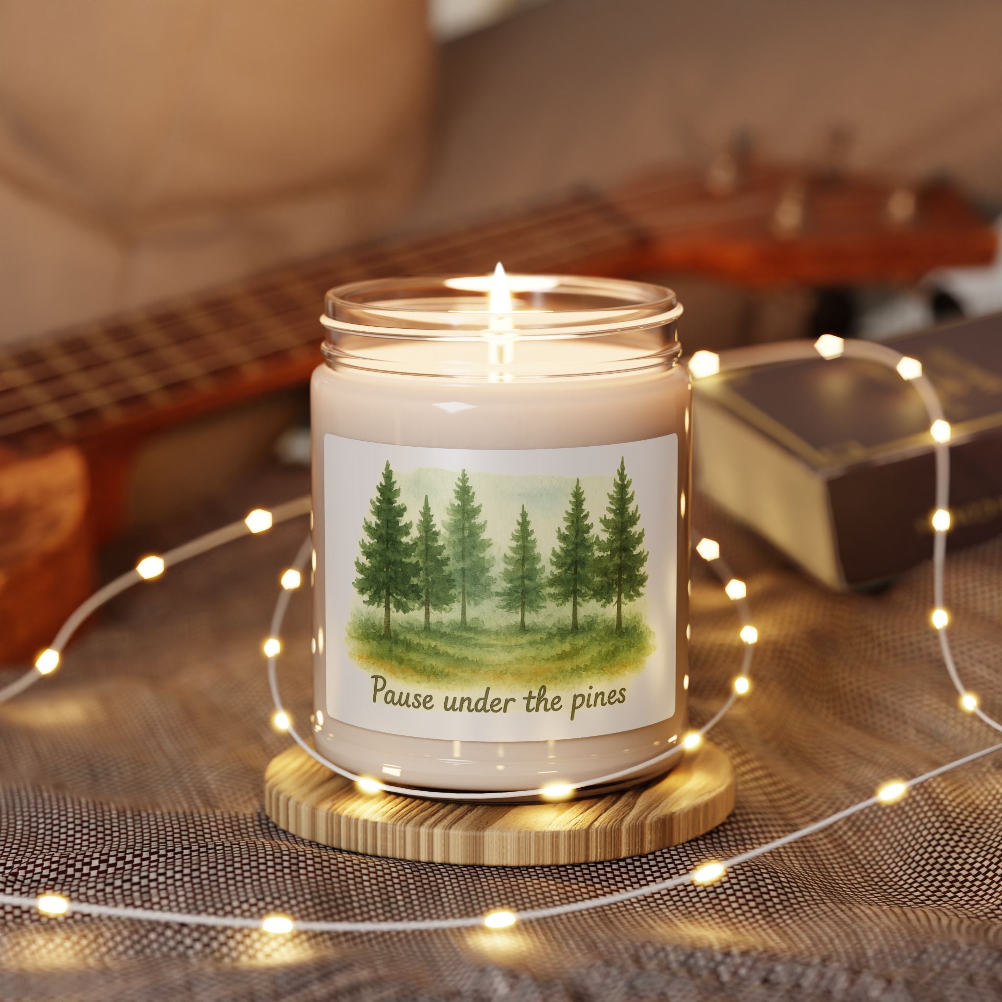 Scented Soy Candle - Pause Under the Pines: Eco-Friendly Aromatherapy, Relaxation Gift, Home Décor, Cozy Vibes, Holiday Fragrance