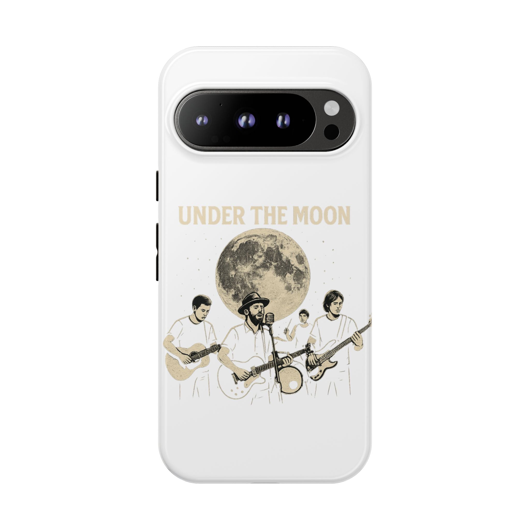 Moonlit Music Phone Case, Stellar Band Phone Cover, Celestial Gift for Music Lovers, Under the Moon Design, Festival Accessories