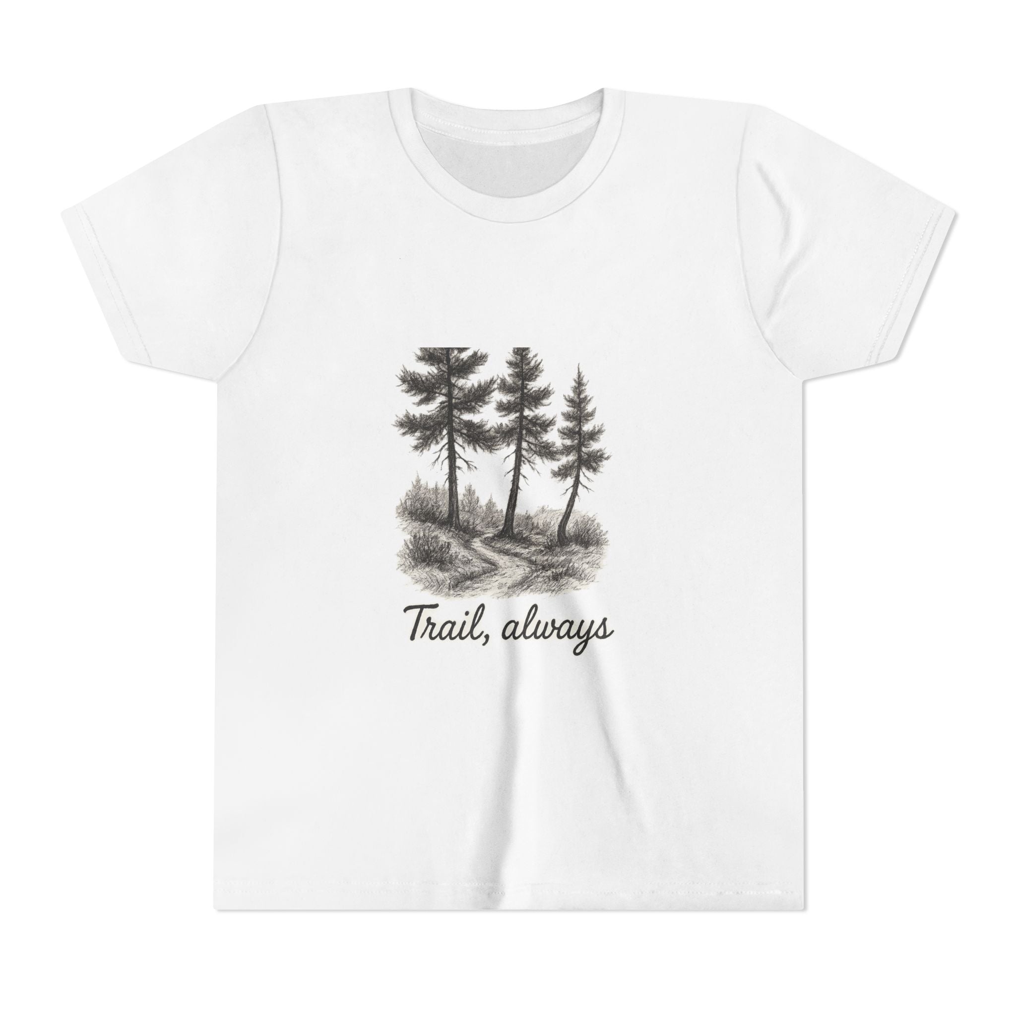 Trail Always Youth Tee | Nature Lover Gift, Adventure Shirt, Outdoor Kids Wear, Hiking Themed Clothing, Perfect for Camping