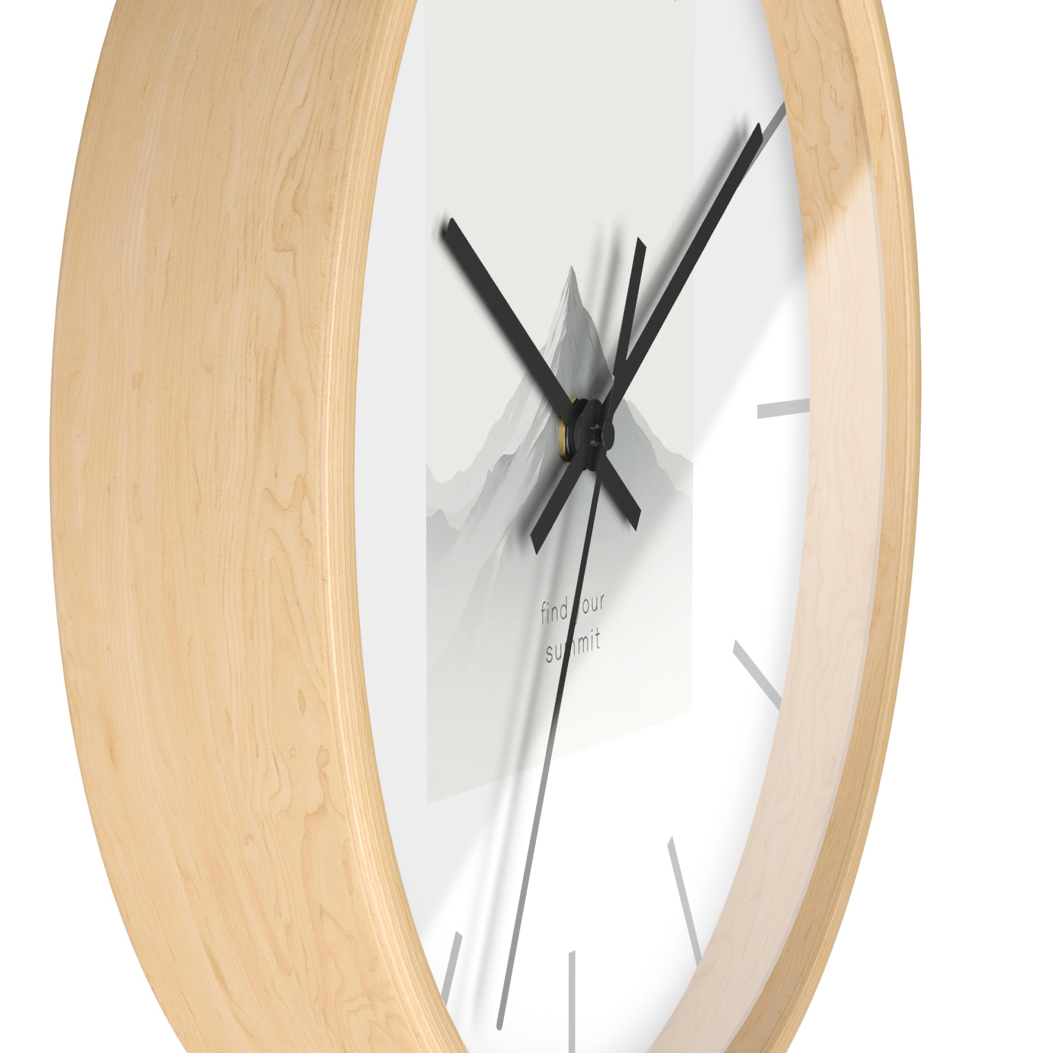 Mountain Summit Wall Clock - Modern Home Decor, Inspirational Art, Office Clock, Gift for Adventurers, Nature Lover Decoration
