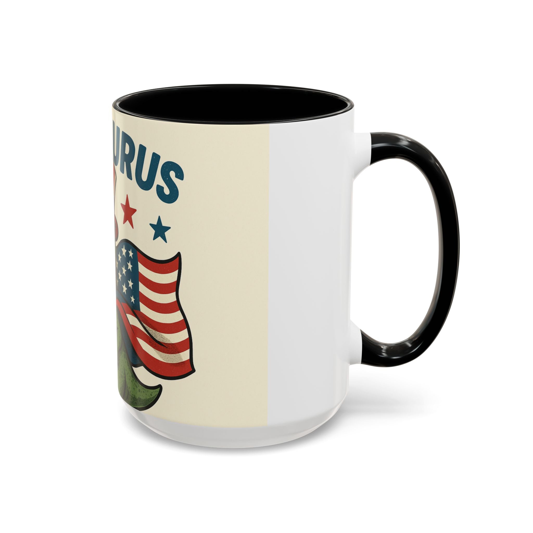 Patriotic Dinosaur Coffee Mug - Fourth of July Gift, Funny Tea Cup, T-Rex Mug, Unique Kid's Drinkware, Best Present for Dino Lovers